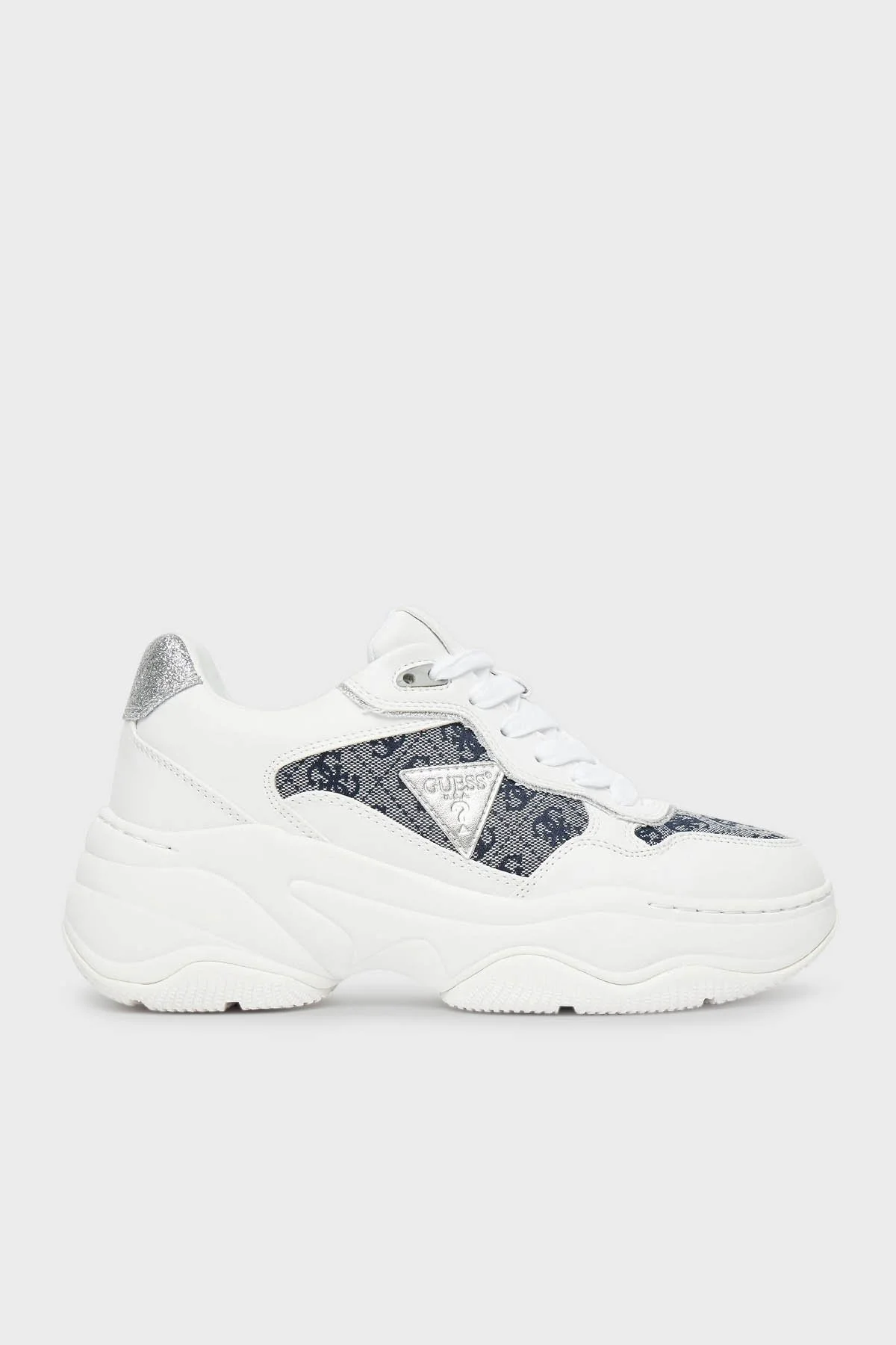 Guess Happy4 4G Logolu Kalın Tabanlı Sneaker FLTHP4FAL12 Bayan Ayakkabı FLTHP4 FAL12 WHBLU BEYAZ-MAVİ - 7