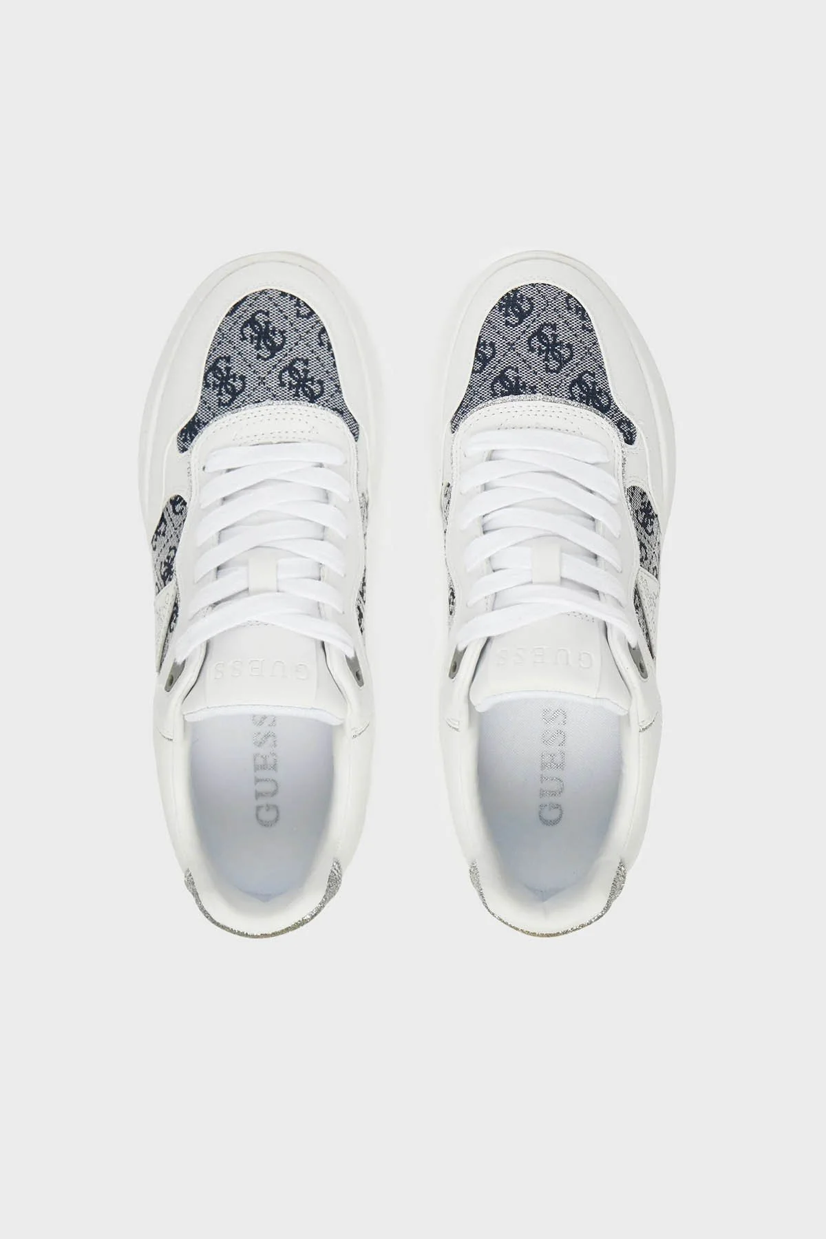 Guess Happy4 4G Logolu Kalın Tabanlı Sneaker FLTHP4FAL12 Bayan Ayakkabı FLTHP4 FAL12 WHBLU BEYAZ-MAVİ - 9