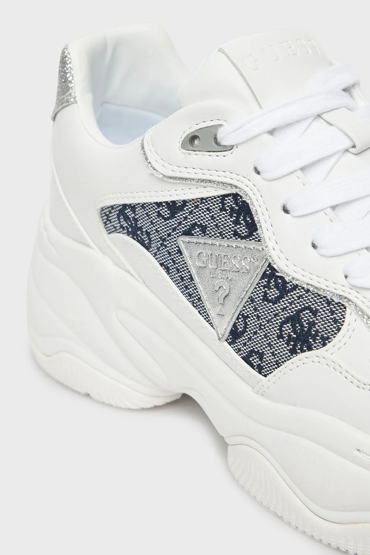 Guess Happy4 4G Logolu Kalın Tabanlı Sneaker FLTHP4FAL12 Bayan Ayakkabı FLTHP4 FAL12 WHBLU BEYAZ-MAVİ - 11