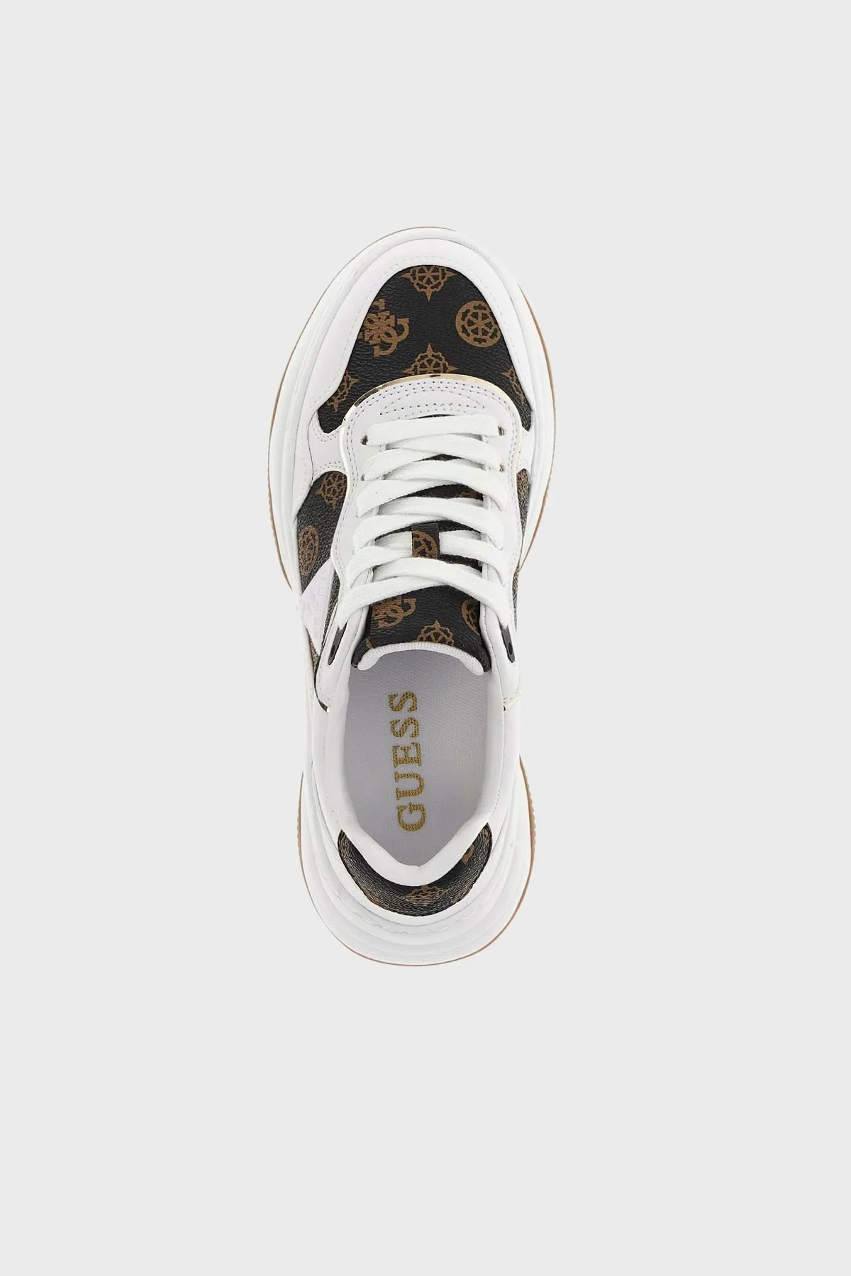 Guess Hapyy 4G Logolu Kalın Tabanlı Sneaker FLPHAPFAL12 Bayan Ayakkabı FLPHAP FAL12 WHIBR BEYAZ - 8