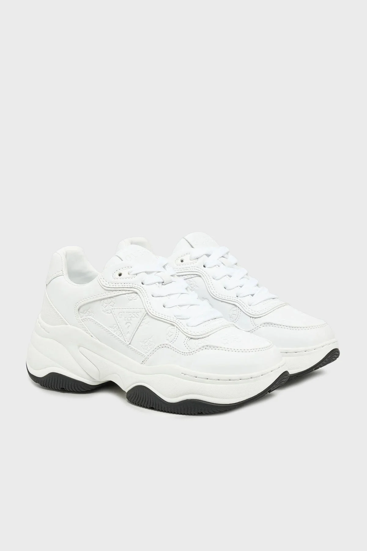 Guess Hapyy 4G Logolu Kalın Tabanlı Sneaker FLPHAPFAL12 Bayan Ayakkabı FLPHAP FAL12 WHITE BEYAZ - 9