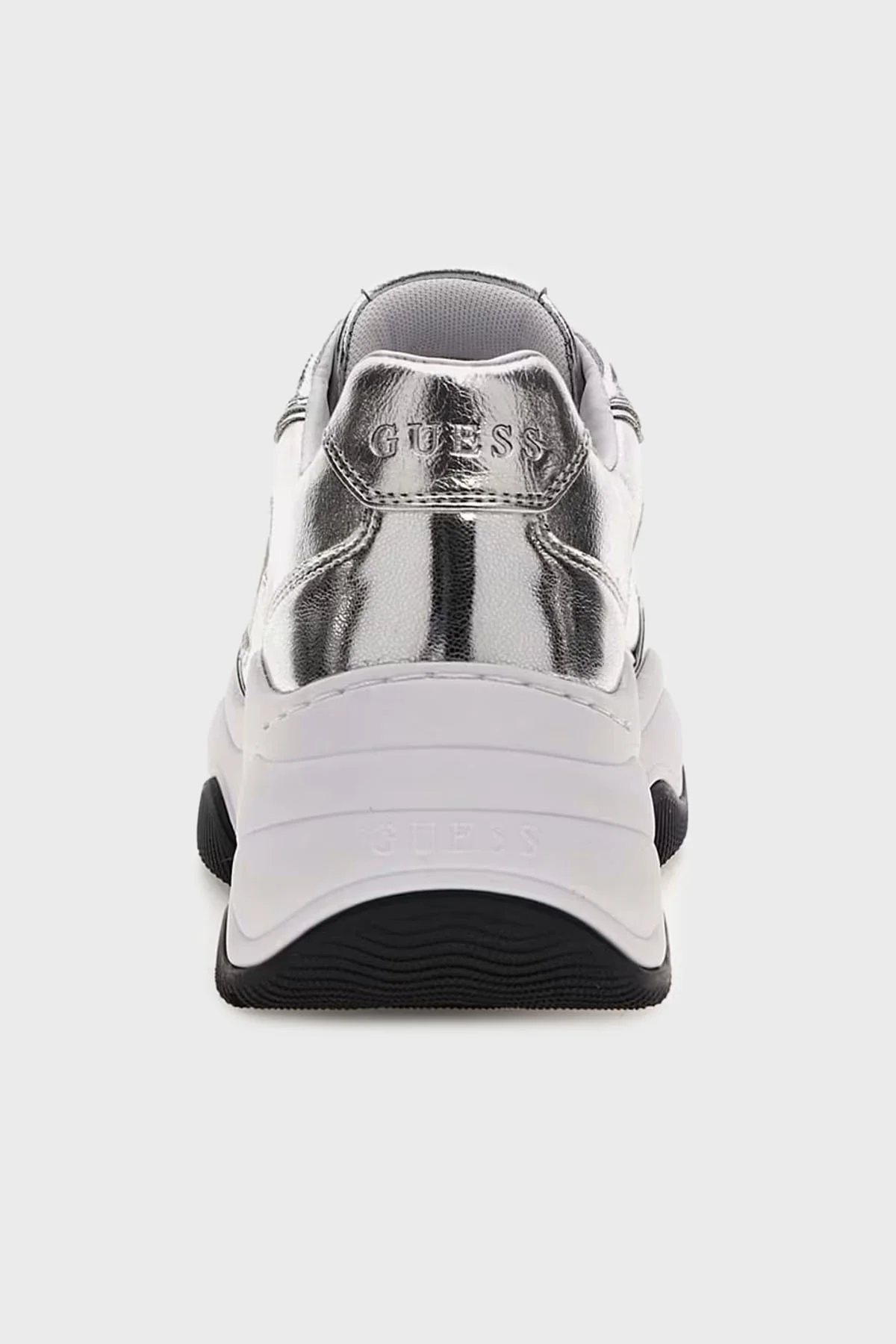 Guess Hapyy Deri Karışımlı Kalın Tabanlı Logolu Sneaker FLPHAPLEL12 Bayan Ayakkabı FLPHAP LEL12 SILVE GÜMÜŞ - 9