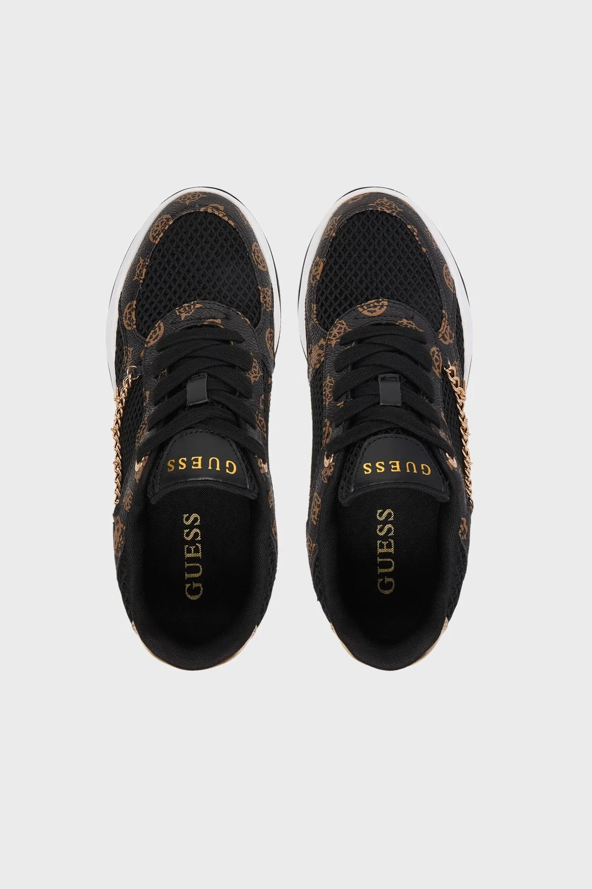 Guess Harpaa Logo Zincirli Bağcıklı Sneaker FLPHARFAL12 Bayan Ayakkabı FLPHAR FAL12 BLKBR SİYAH - 3