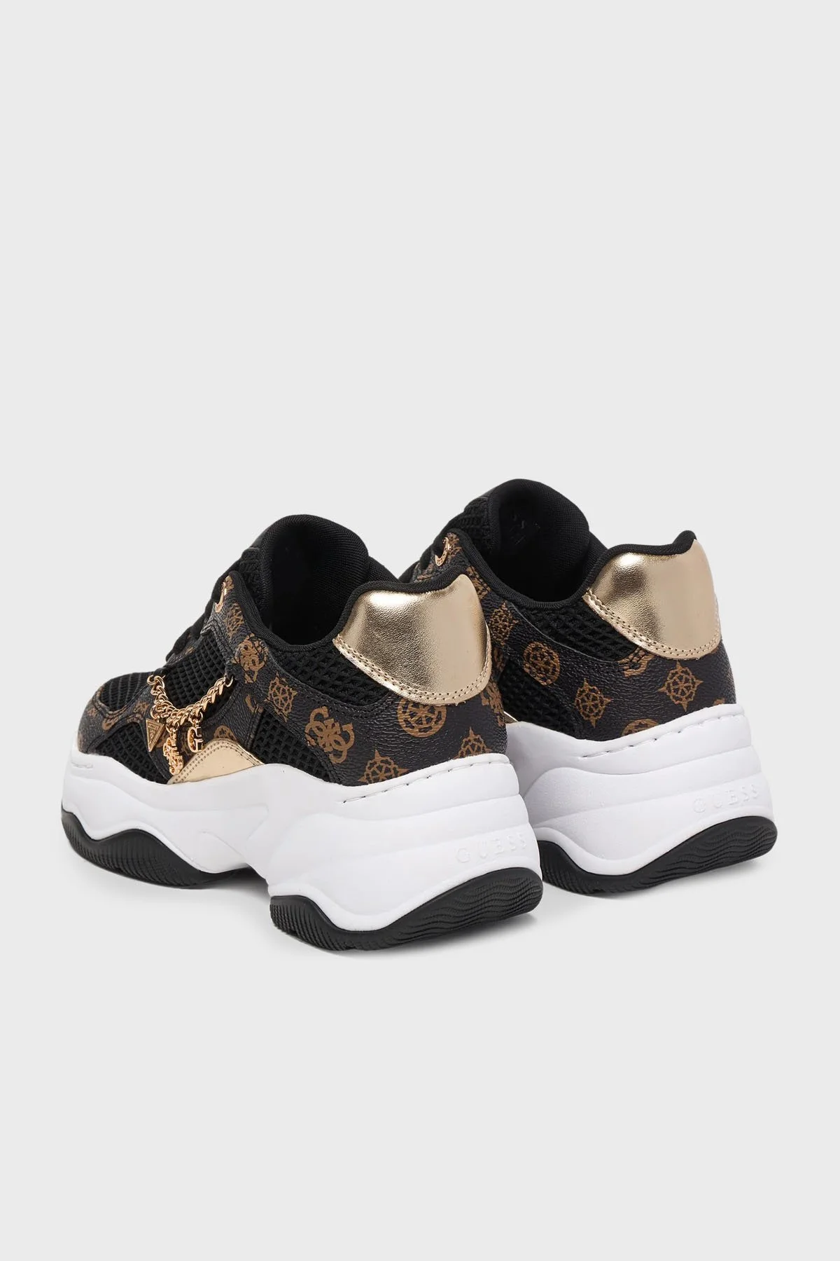 Guess Harpaa Logo Zincirli Bağcıklı Sneaker FLPHARFAL12 Bayan Ayakkabı FLPHAR FAL12 BLKBR SİYAH - 5