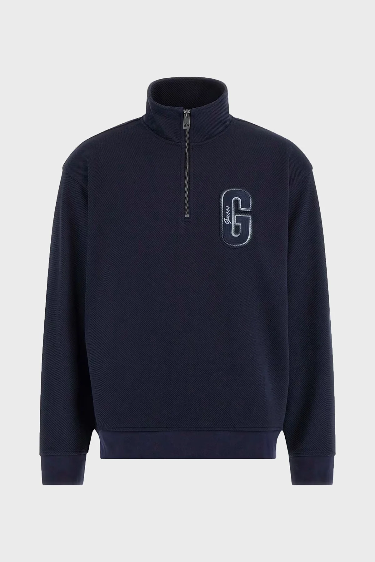 Guess Harris Logolu Regular Fit Yarım Fermuarlı Dik Yaka M5BQ18K0552 Erkek Sweat M5BQ18 K0552 G7V2 LACİVERT - 5