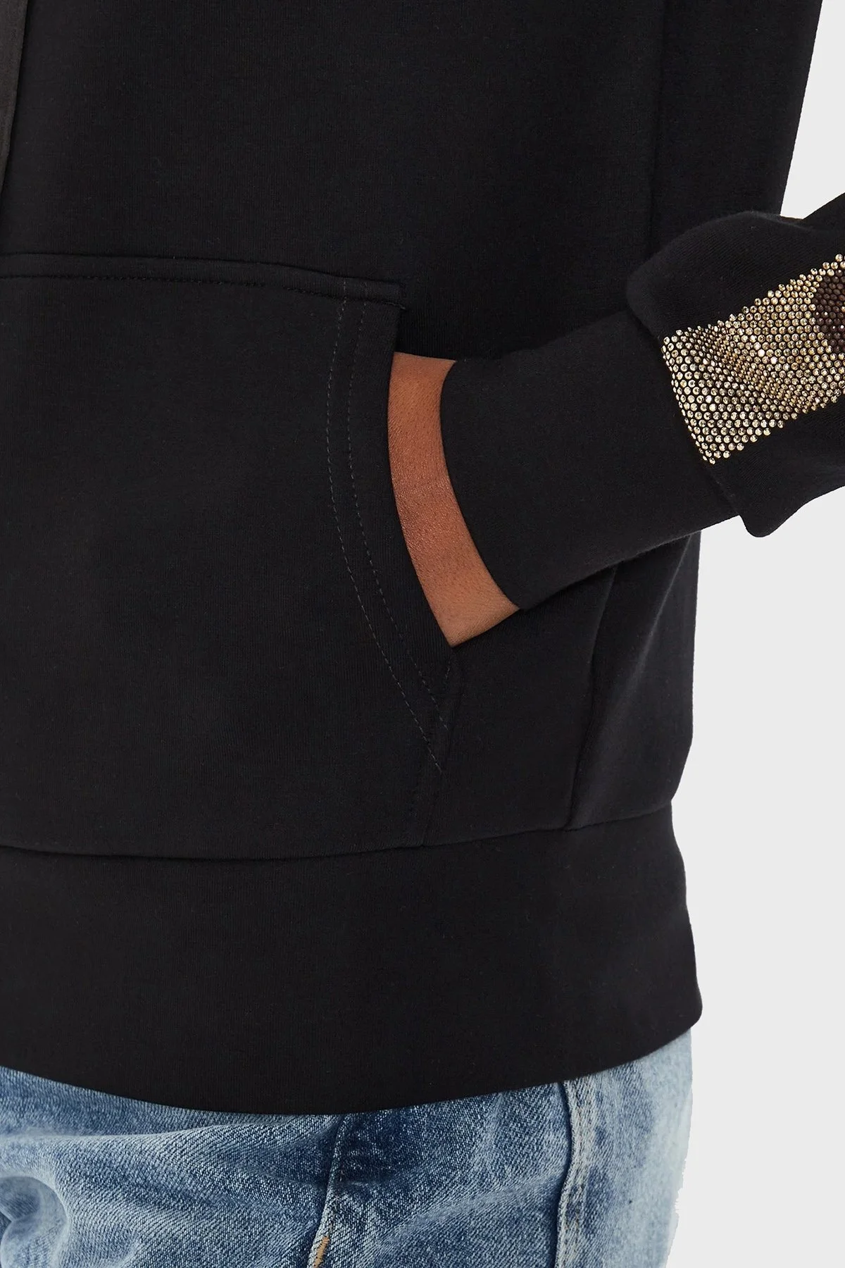 Guess Hood Scuba Regular Fit Kapüşonlu W4YQ22KBYE2 Bayan Sweat W4YQ22 KBYE2 JBLK SİYAH - 4