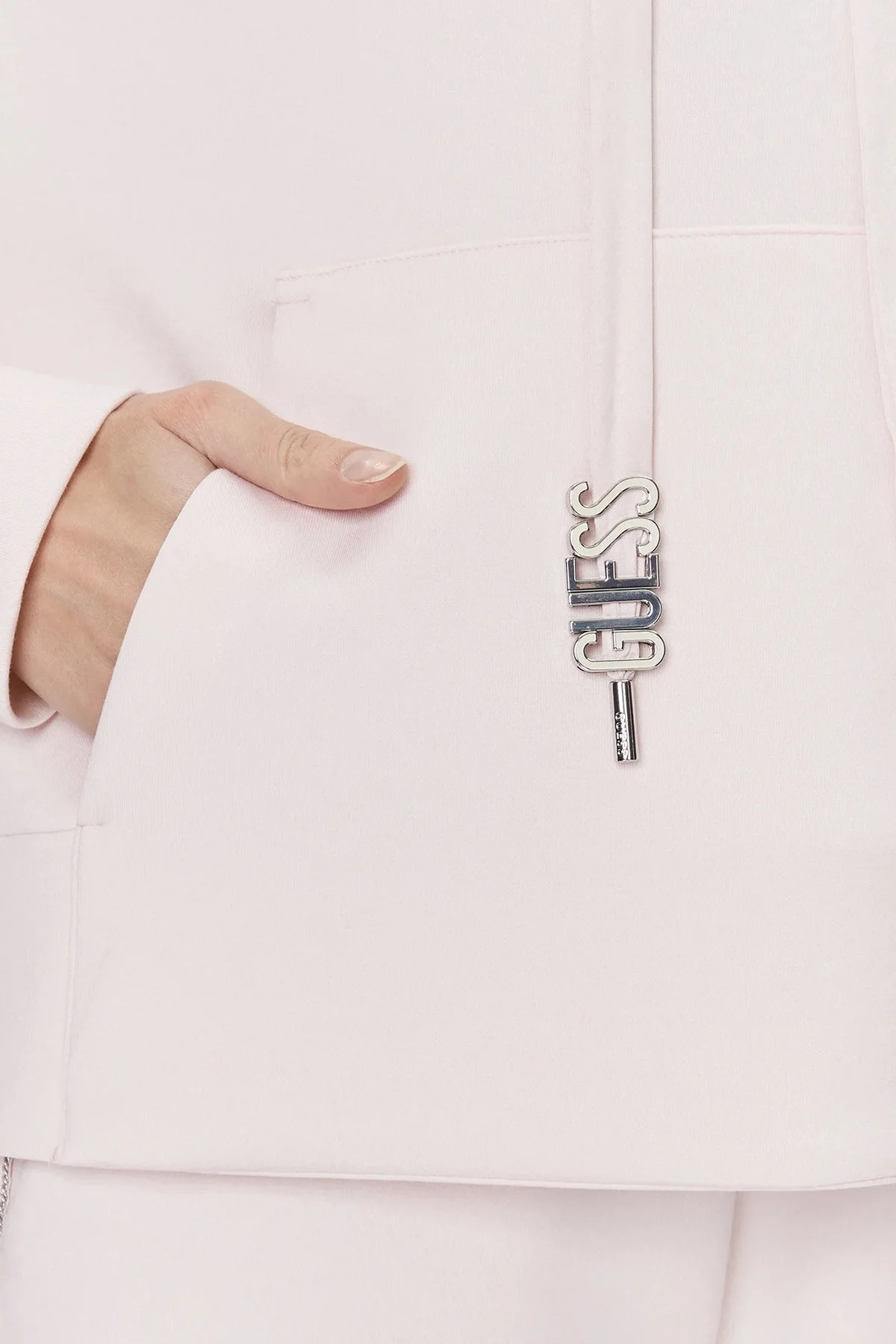 Guess Hooded Loose Fit Kapüşonlu W4RQ04 KBYE2 Bayan Sweat W4RQ04KBYE2 A60W PUDRA - 5