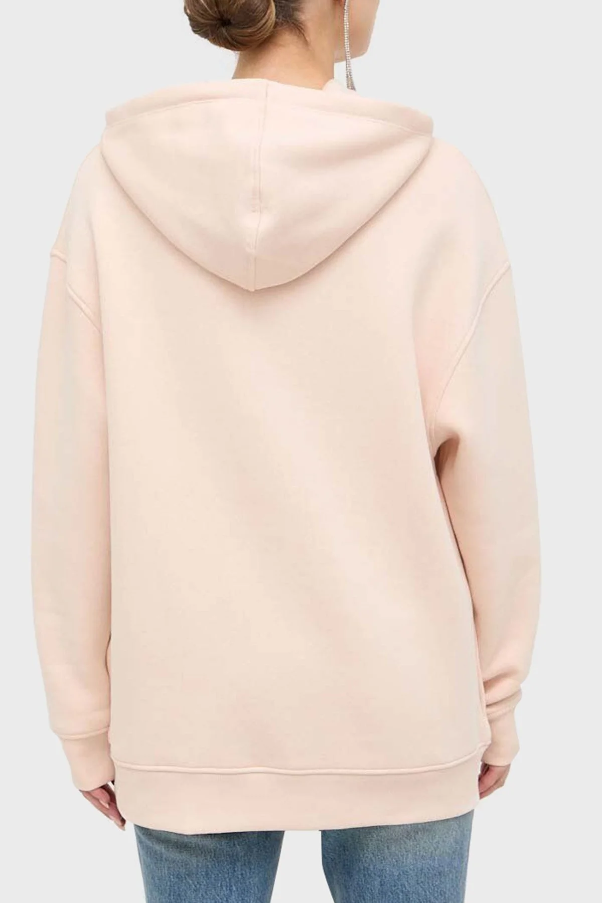 Guess Hoody Pamuklu Relaxed Fit Kapüşonlu Bayan Sweat W3YQ09K9Z21 G1K2 PUDRA - 2