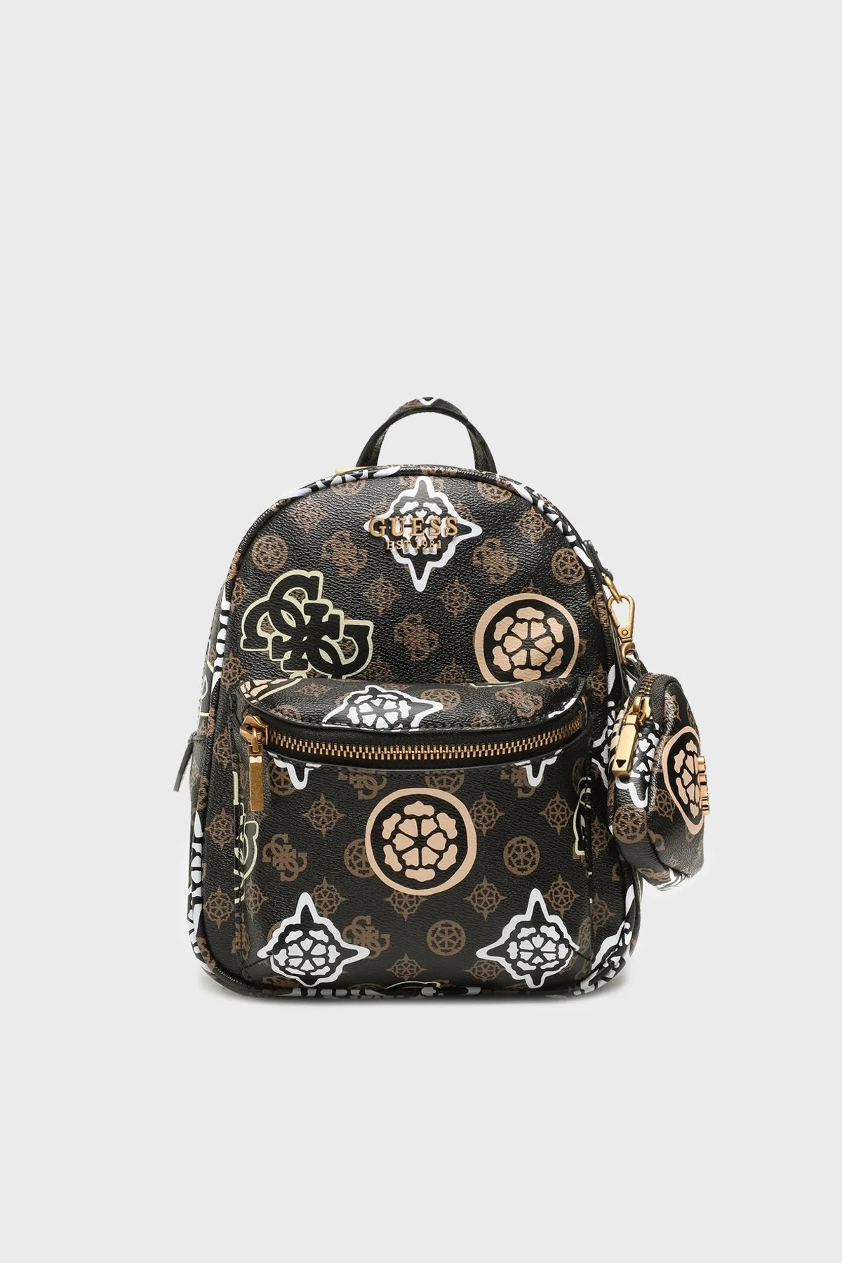 Guess House Logolu Fermuarlı Bayan Sırt Çantası HWPP8686320 BWL SİYAH - 1