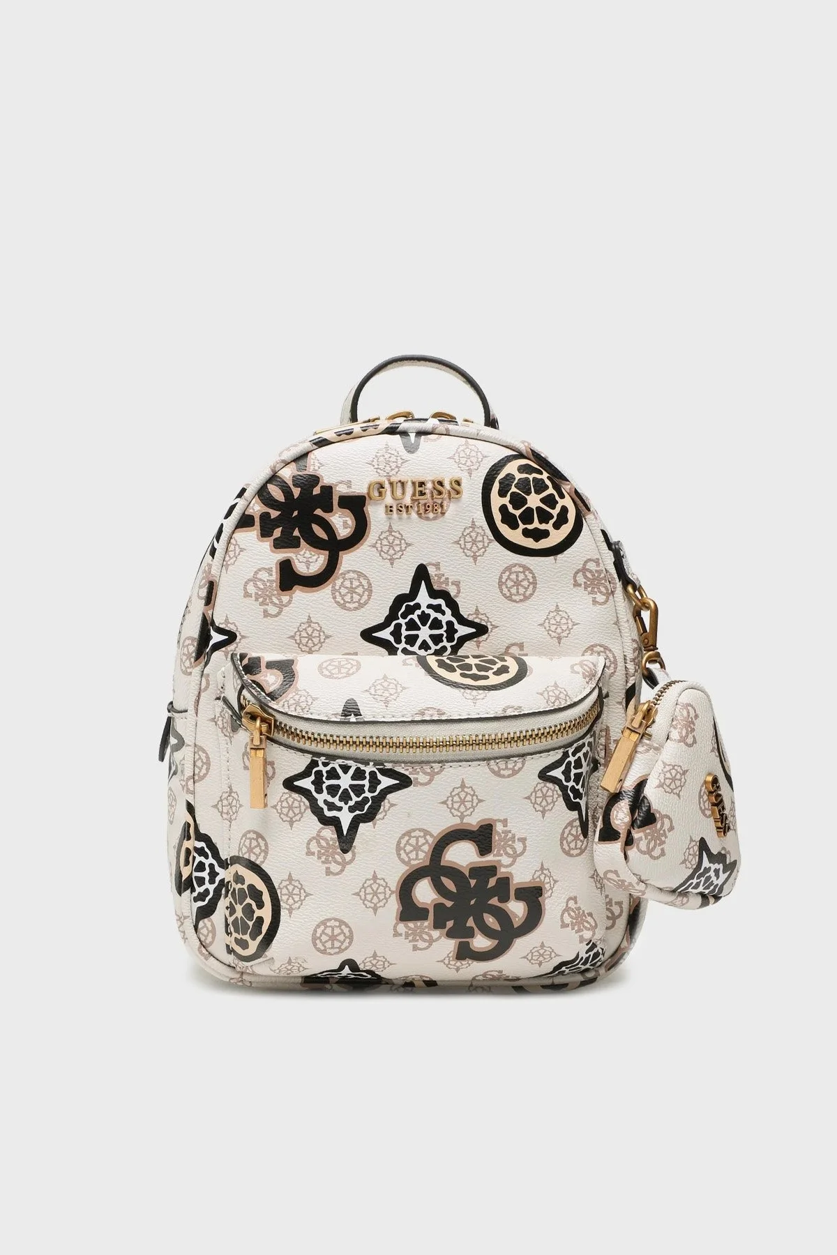 Guess House Logolu Fermuarlı Bayan Sırt Çantası HWPP8686320 CRU BEJ - 1