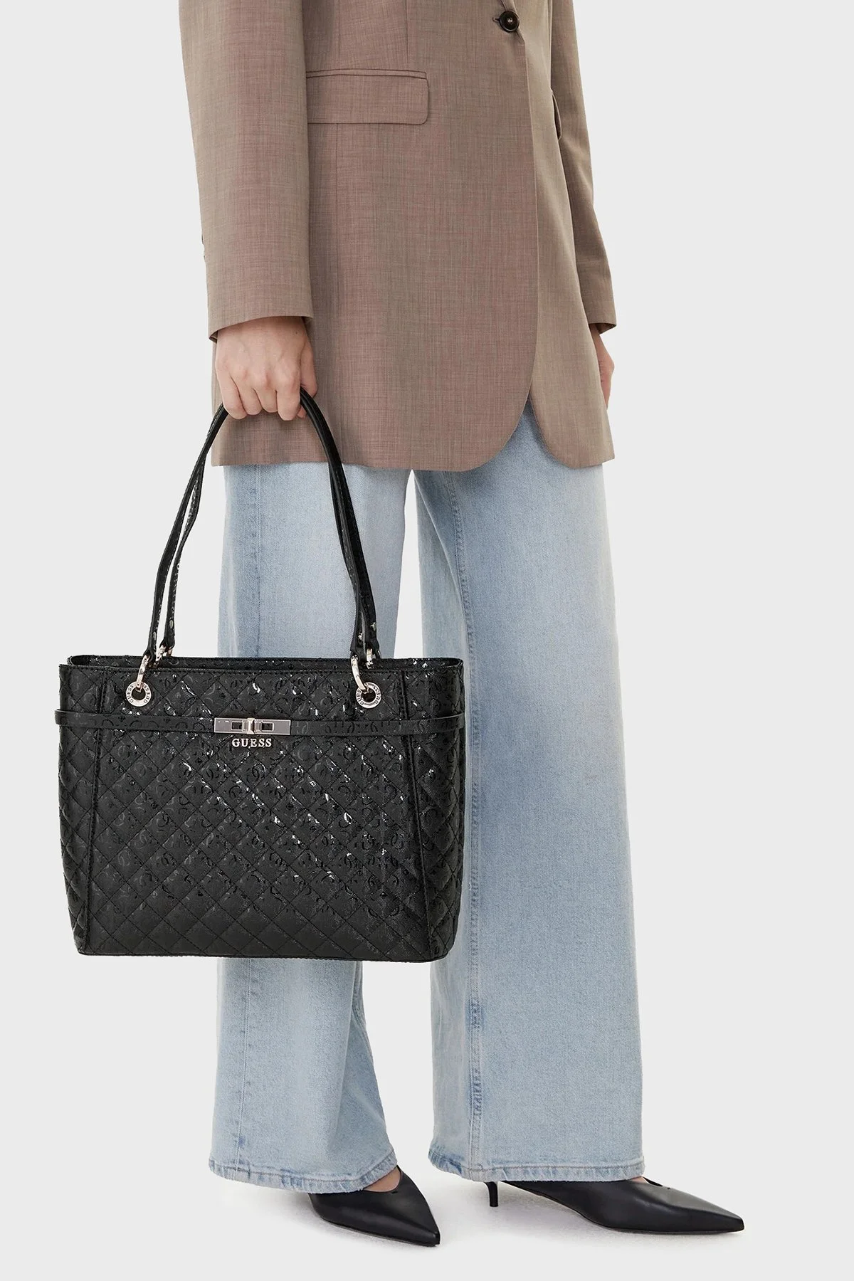 Guess Idra Tamamı 4G Logolu Omuz Askılı HWGG8157250 Bayan Çanta HWGG81 57250 BLA SİYAH - 2