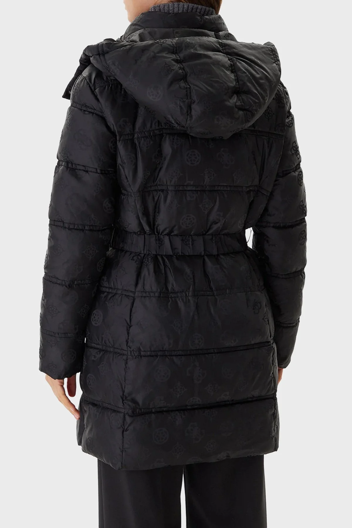 Guess Imma Kapitoneli Regular Fit Çıkarılabilir Kapüşonlu Su İtici W5BL44W2912 Bayan Mont W5BL44 W2912 JBLK SİYAH - 3