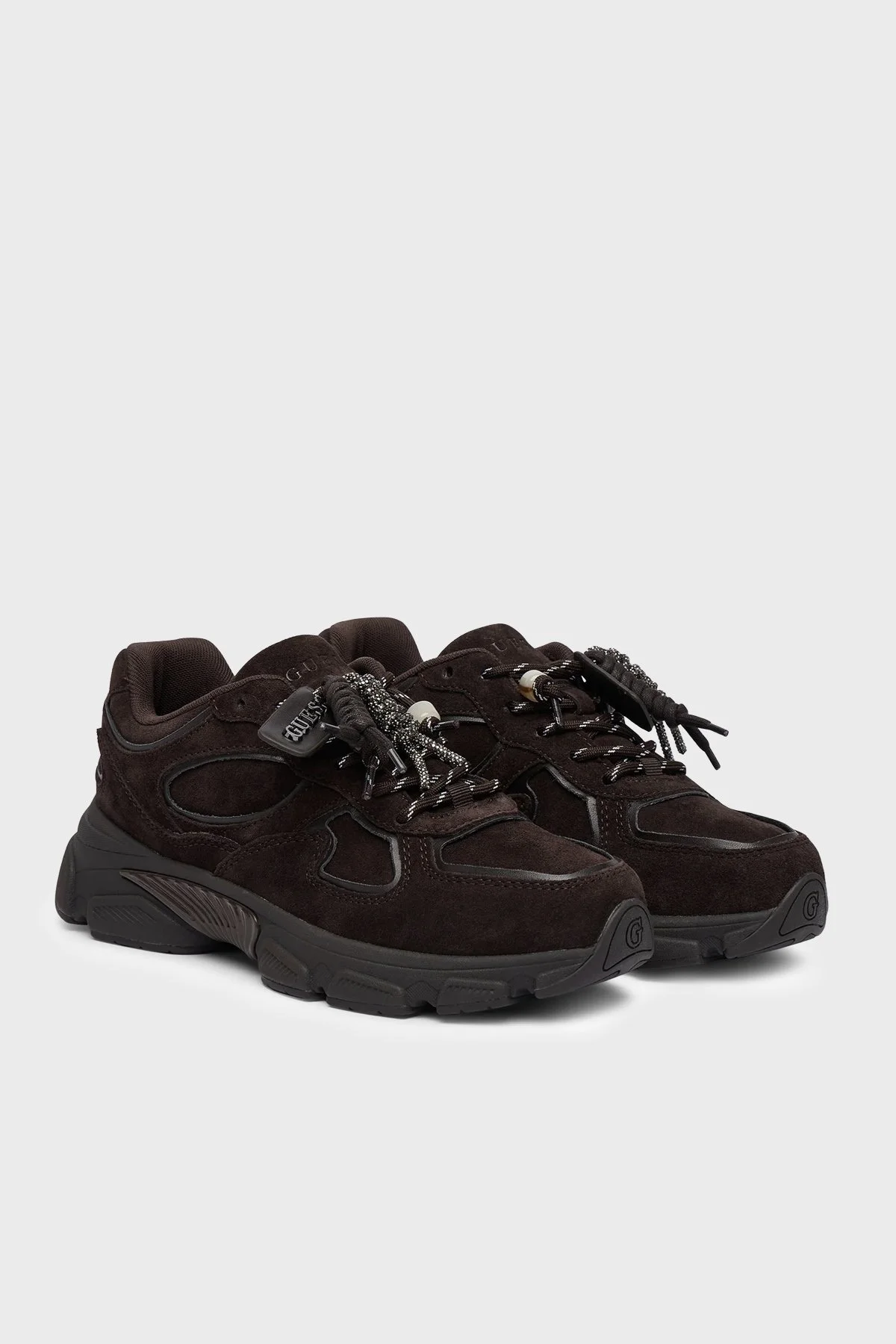 Guess Irrina Logolu Süet Sneaker FLFIRRSUE12 Kadın Ayakkabı FLFIRR SUE12 BROBR Kahve - 2
