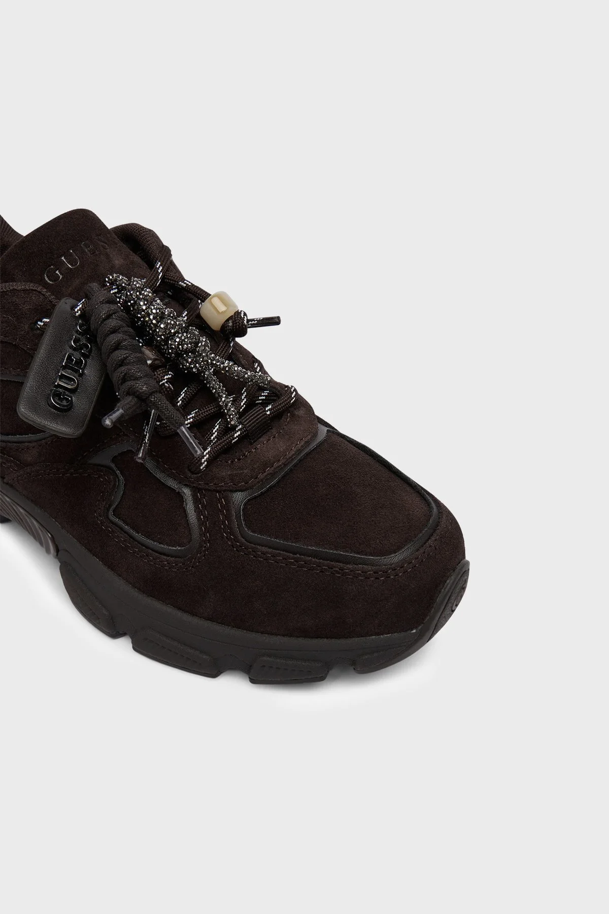 Guess Irrina Logolu Süet Sneaker FLFIRRSUE12 Kadın Ayakkabı FLFIRR SUE12 BROBR Kahve - 6
