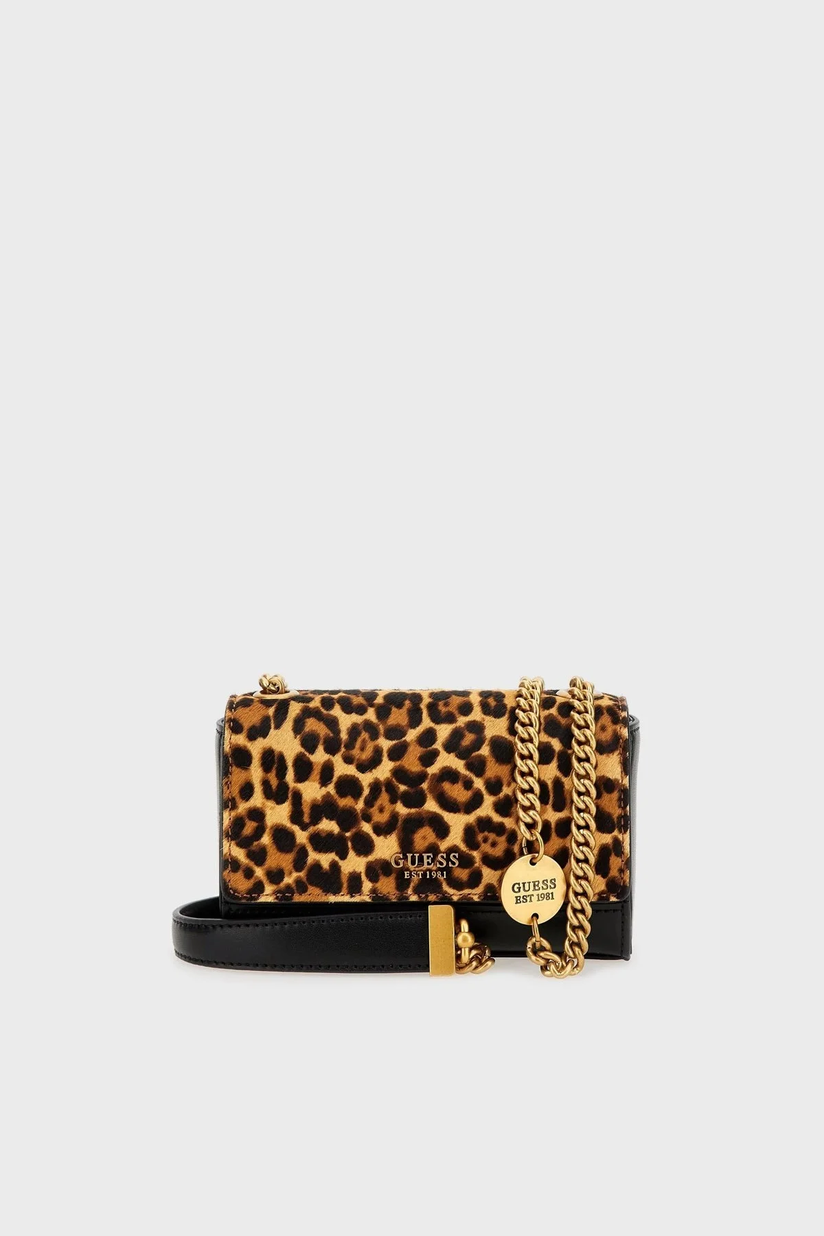Guess Iseline Logolu Hakiki Deri Çapraz Askılı Mini Bayan Çanta HWLH8960780 LEO LEOPAR - 1
