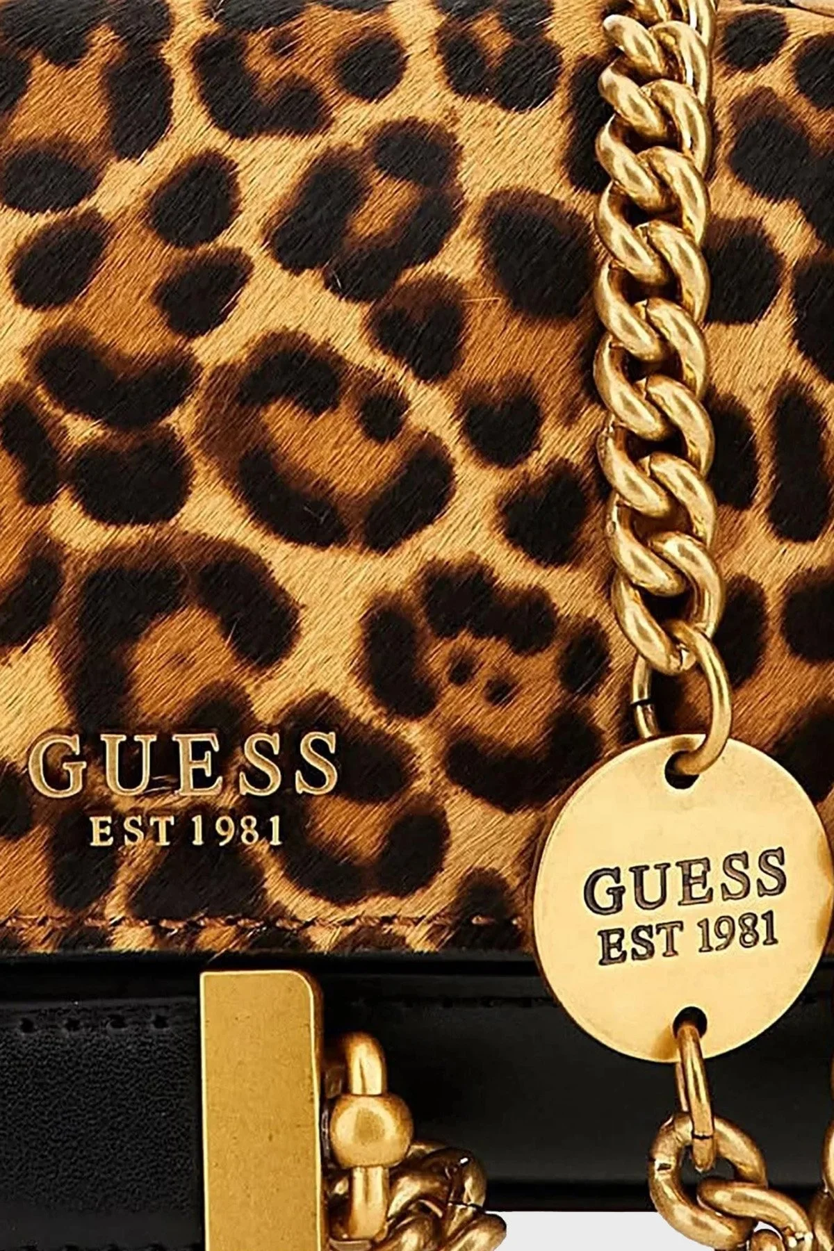 Guess Iseline Logolu Hakiki Deri Çapraz Askılı Mini Bayan Çanta HWLH8960780 LEO LEOPAR - 5