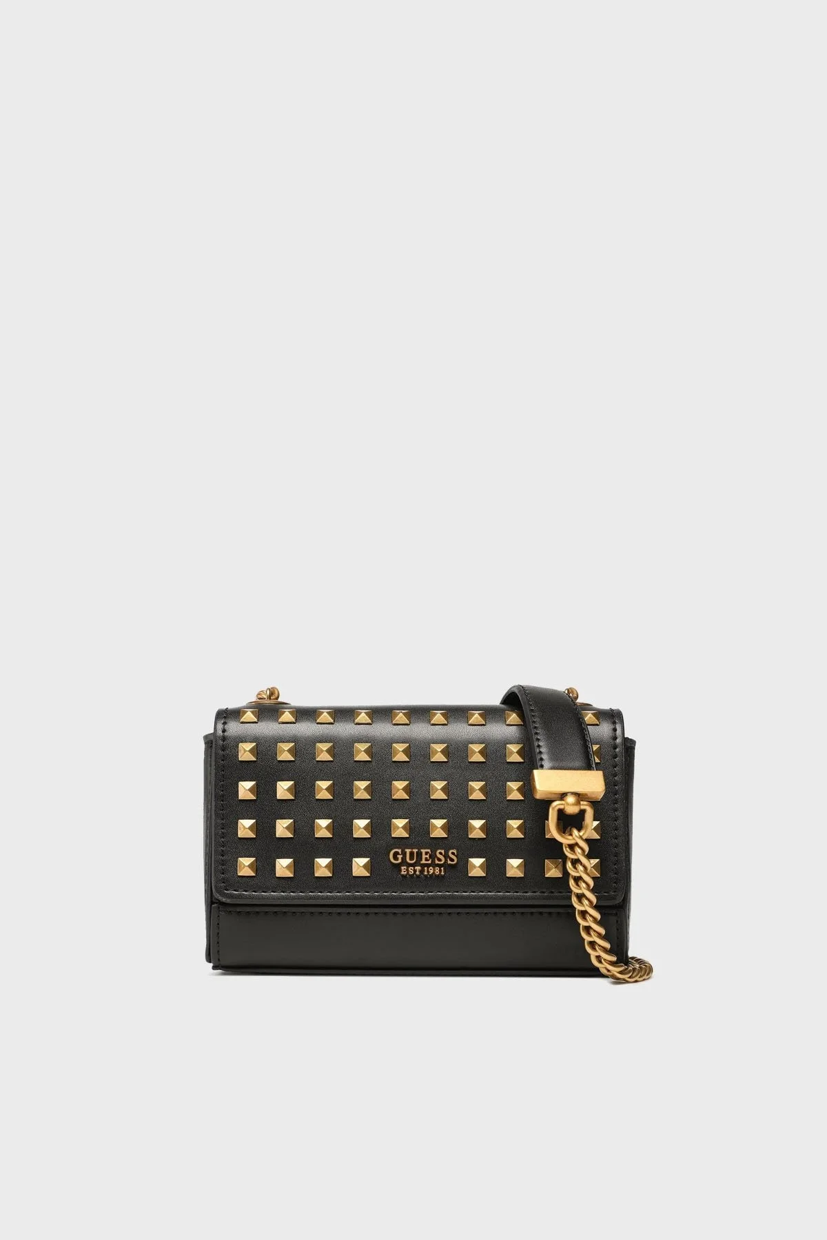 Guess Iseline Logolu Zımba Detaylı Çapraz Omuz Askılı Mini Bayan Çanta HWVE8960780 BLA SİYAH - 1