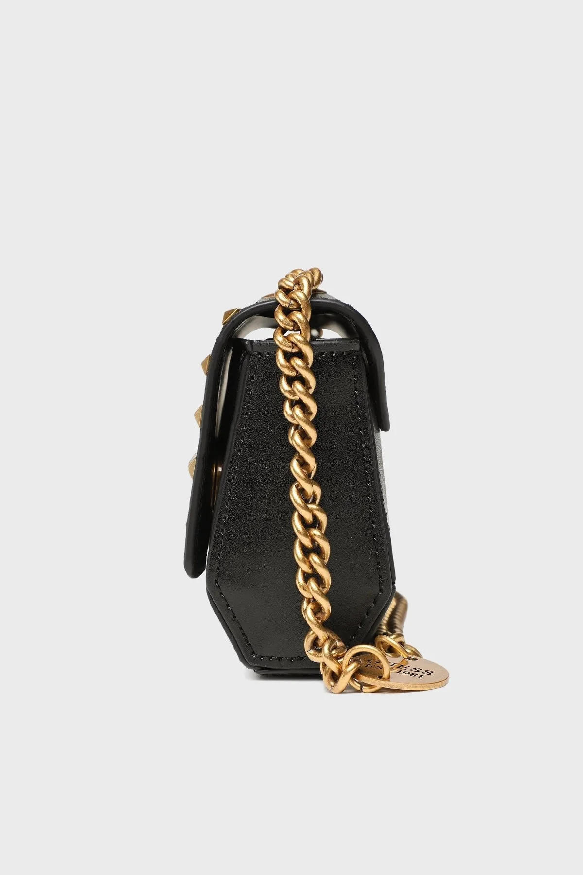 Guess Iseline Logolu Zımba Detaylı Çapraz Omuz Askılı Mini Bayan Çanta HWVE8960780 BLA SİYAH - 3