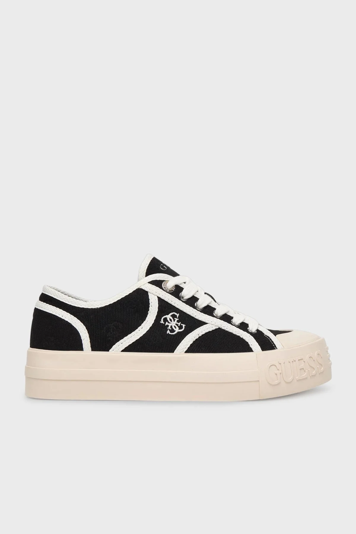 Guess Issah Logolu Bağcıklı Sneaker FLPISSFAL12 Kadın Ayakkabı FLPISS FAL12 BLACK SİYAH - 1