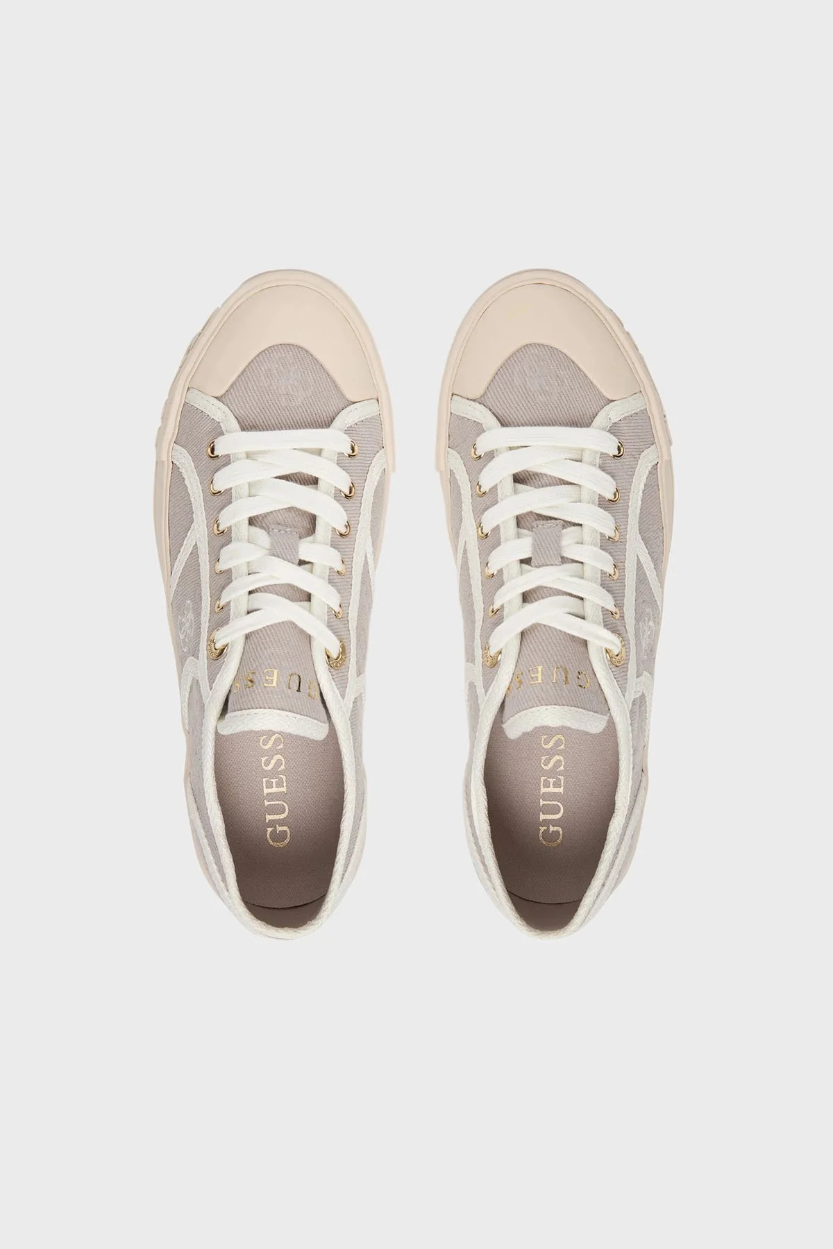 Guess Issah Logolu Bağcıklı Sneaker FLPISSFAL12 Kadın Ayakkabı FLPISS FAL12 SAND GRİ - 3
