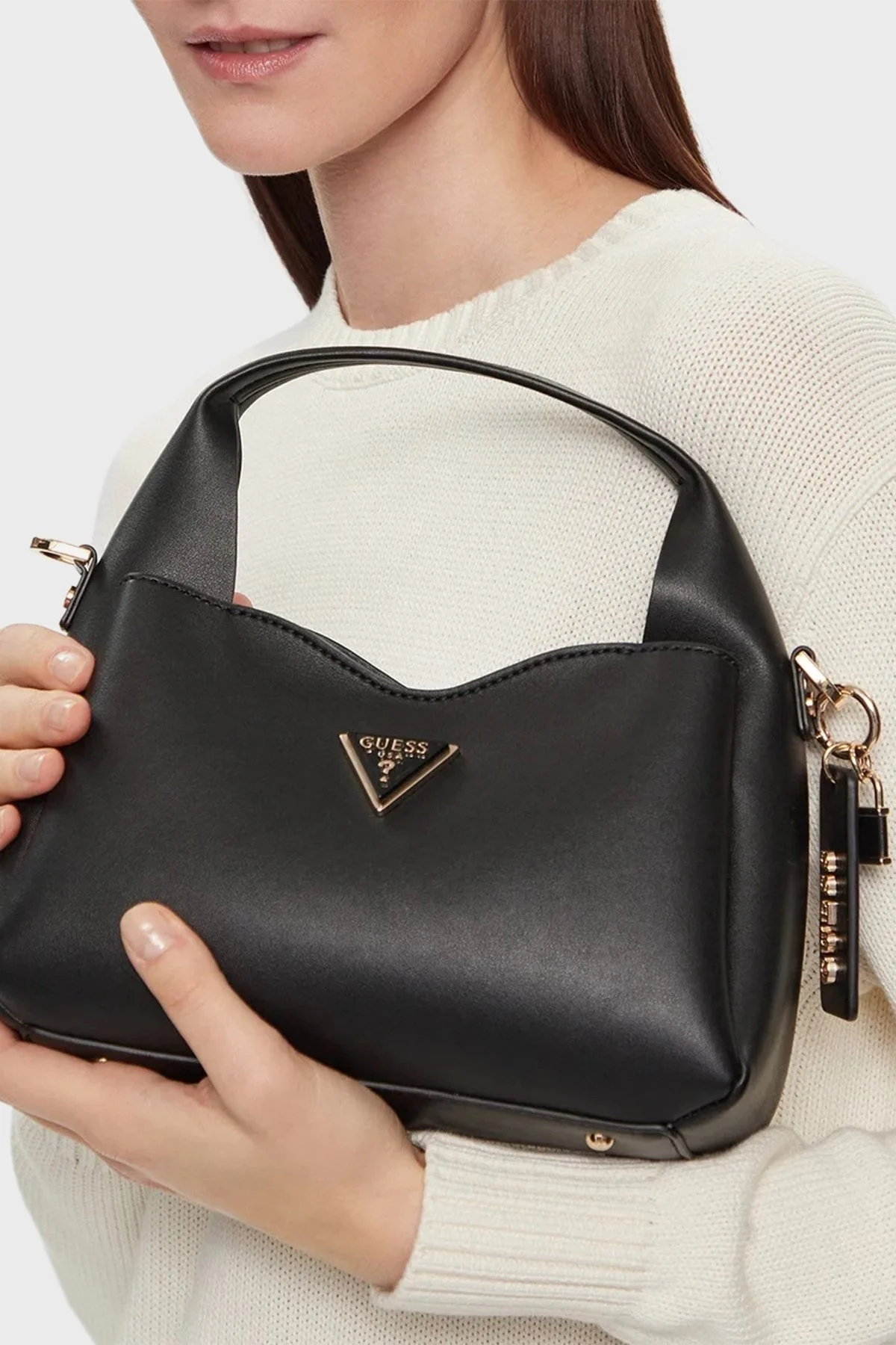 Guess Iwona Logolu Çıkarılabilir Uzatma Askılı HWVG9309130 Bayan Çanta HWVG9309130 BLA SİYAH - 2