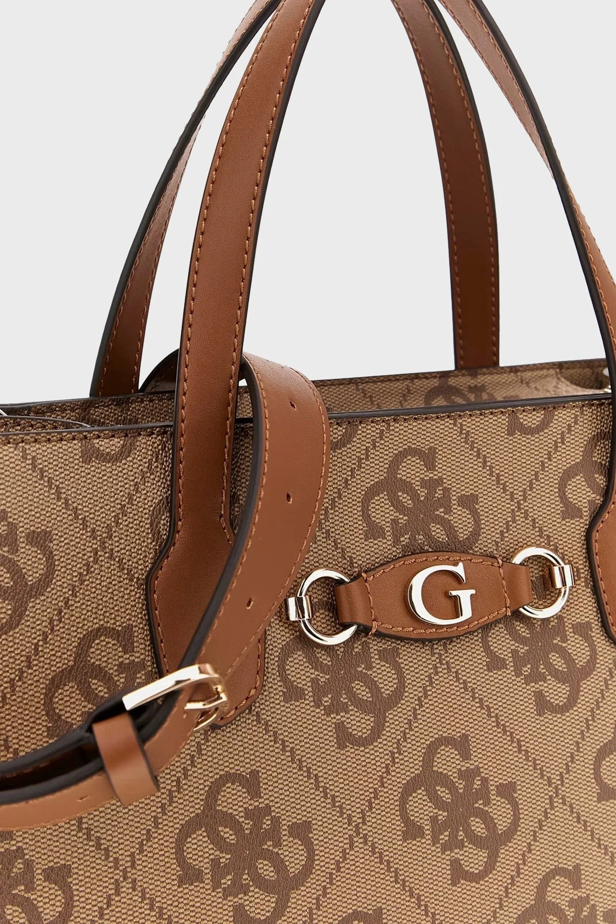 Guess Izzy 4G Logolu Çıkarılabilir Askılı Büyük HWOS8654220 Bayan Çanta HWOS86 54220 LTL KAHVE - 8