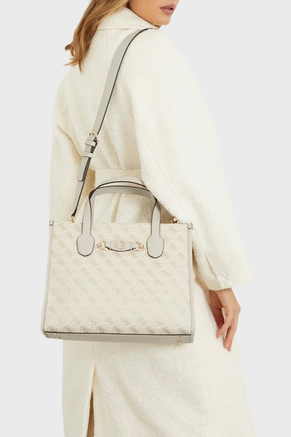 Guess Izzy Çıkarılabilir Uzatma Askılı HWJG8654220DVL Bayan Çanta HWJG8654220 DVL EKRU - 2