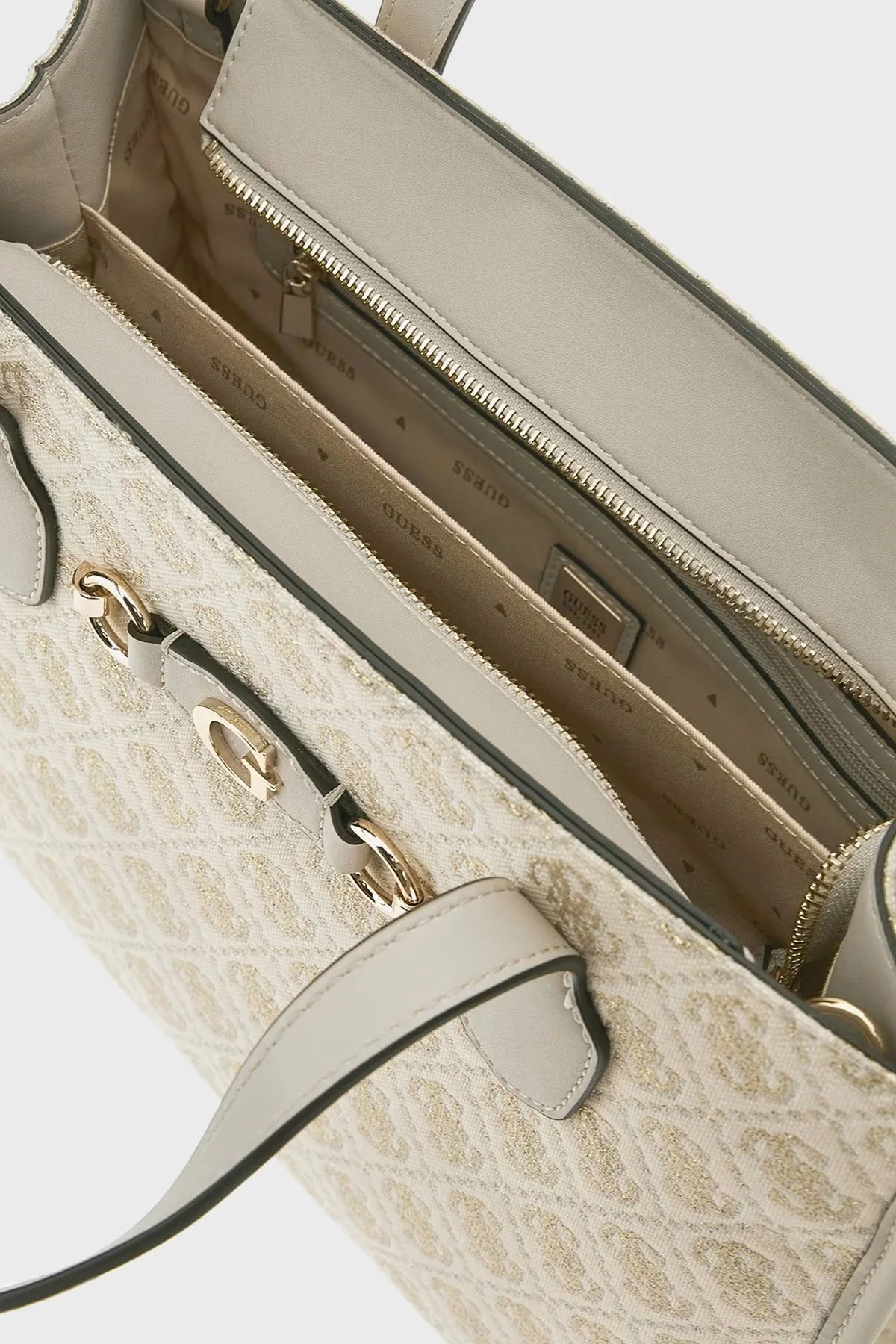 Guess Izzy Çıkarılabilir Uzatma Askılı HWJG8654220DVL Bayan Çanta HWJG8654220 DVL EKRU - 5