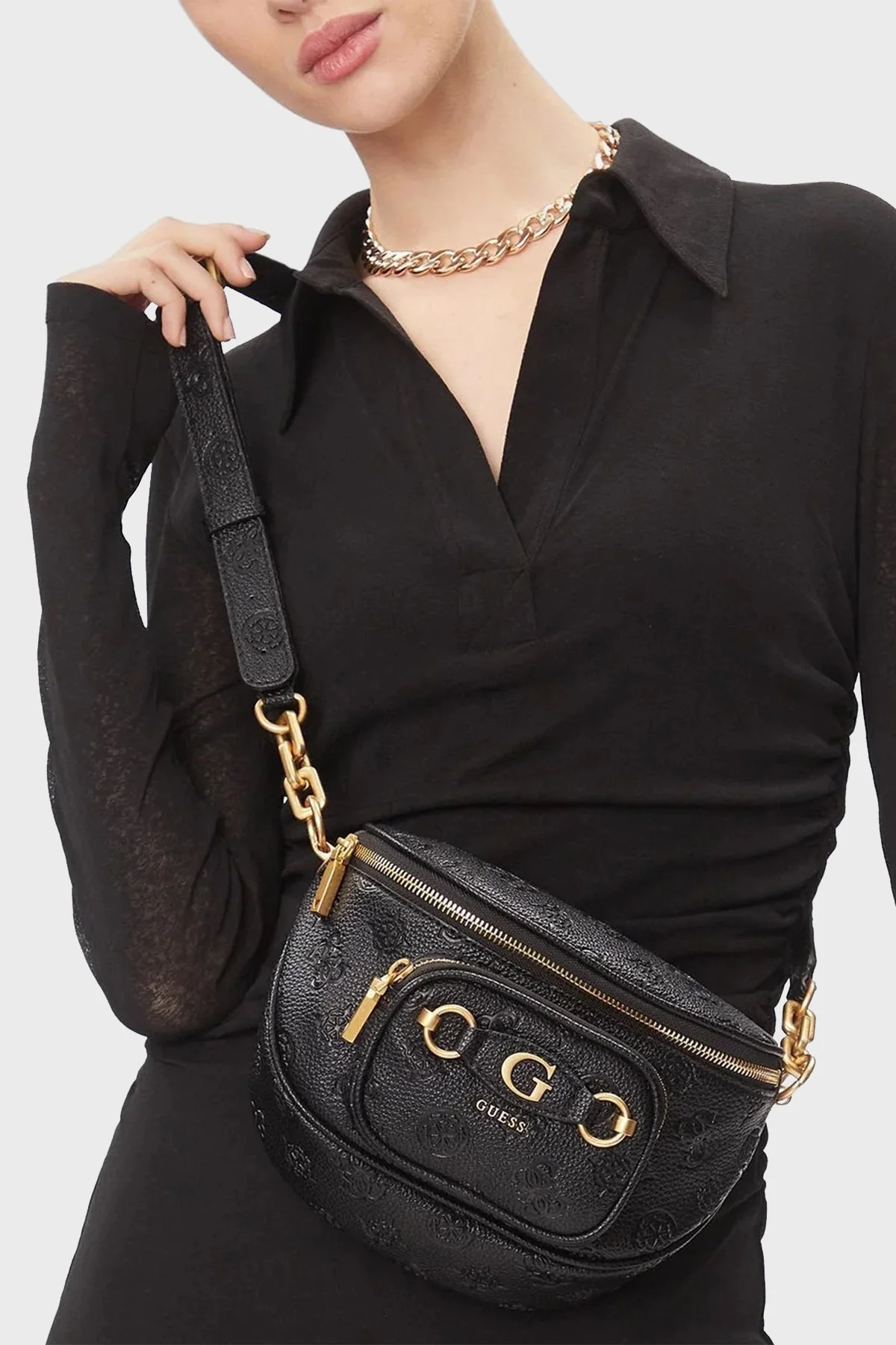 Guess Izzy Çıkarılabilir Uzatma Askılı HWPD9209800BLO Bayan Çanta HWPD9209800 BLO SİYAH - 2