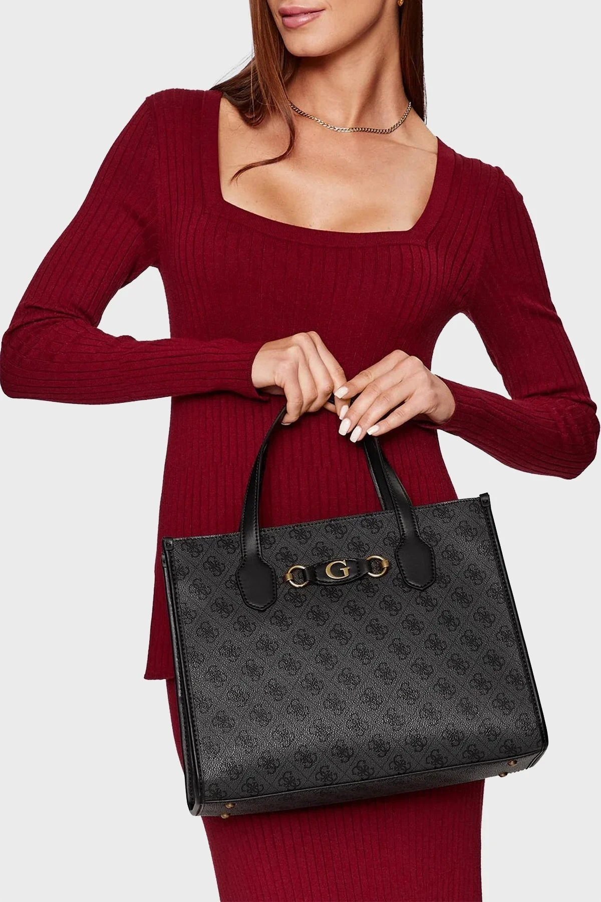 Guess Izzy Logolu Çıkarılabilir Uzatma Askılı HWSB8654220CLO Bayan Çanta HWSB8654220 CLO ANTRASİT - 2