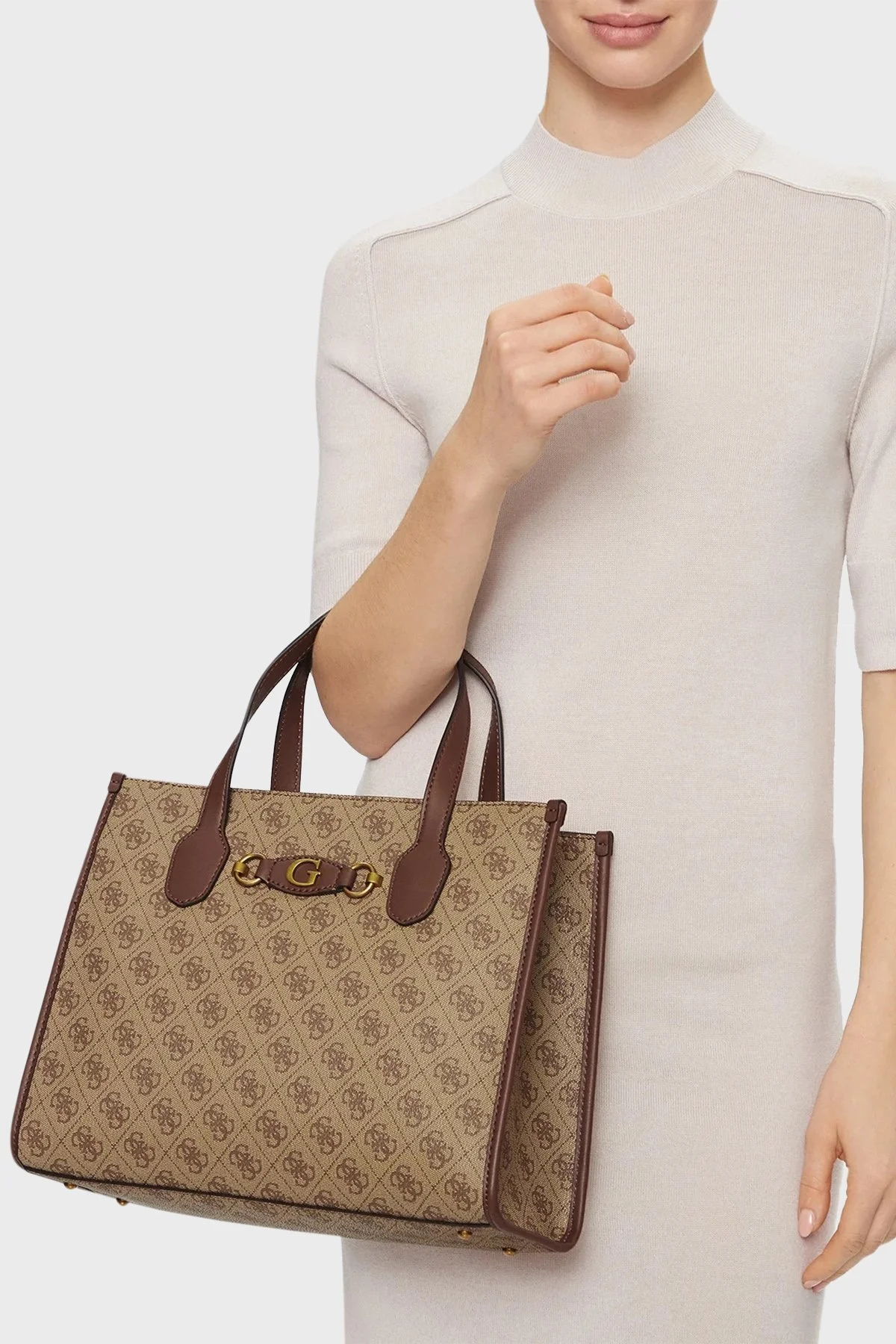 Guess Izzy Logolu Çıkarılabilir Uzatma Askılı HWSB8654220LGW Bayan Çanta HWSB8654220 LGW KAHVE - 2