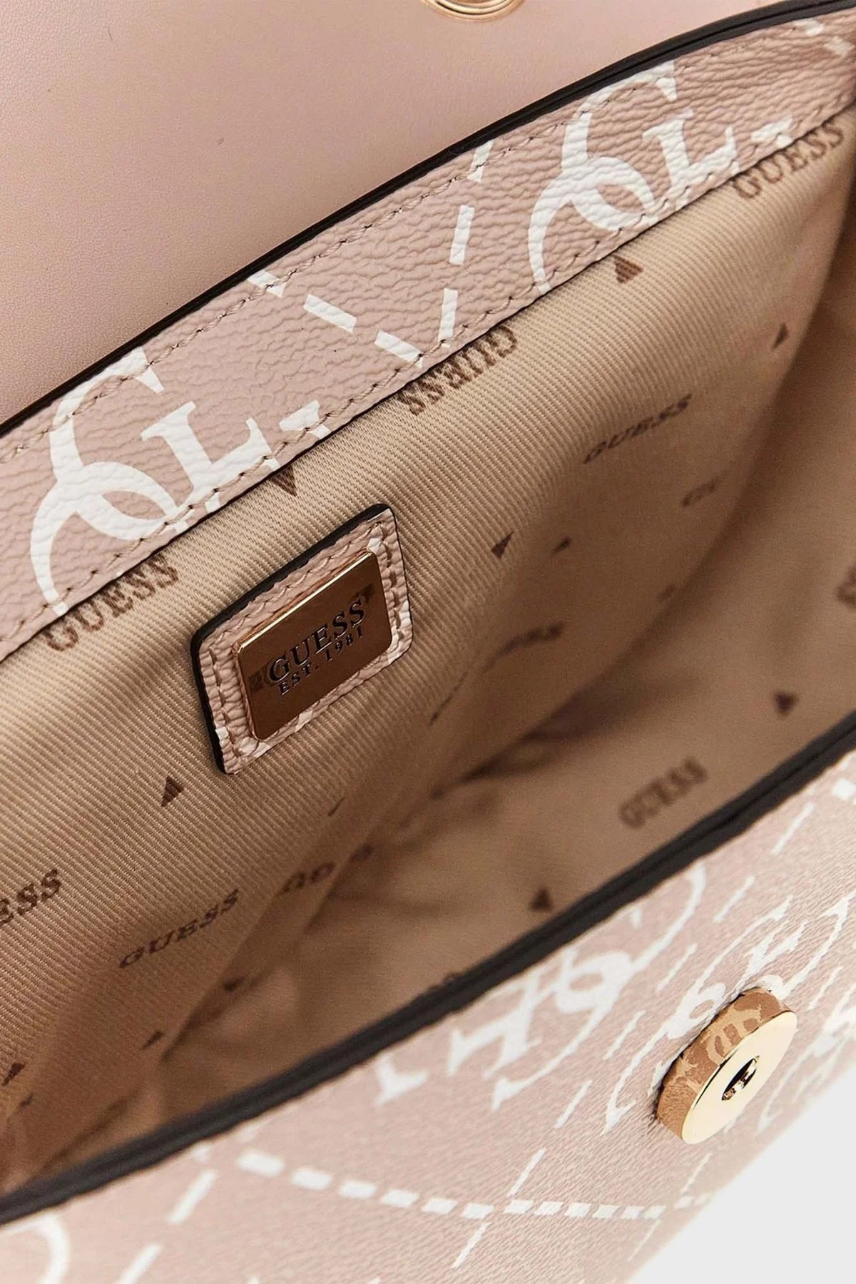 Guess Izzy Logolu Zincir Askılı HWOQ8654190 Bayan Çanta HWOQ86 54190 SDL PUDRA - 6