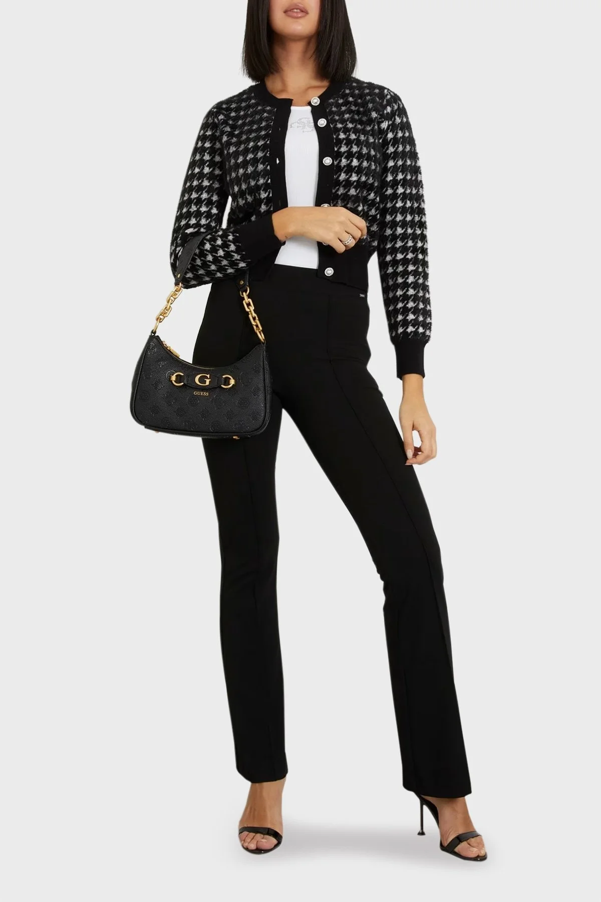 Guess Izzy Logolu Zincir Askılı HWPD9209180BLO Bayan Çanta HWPD9209180 BLO SİYAH - 2