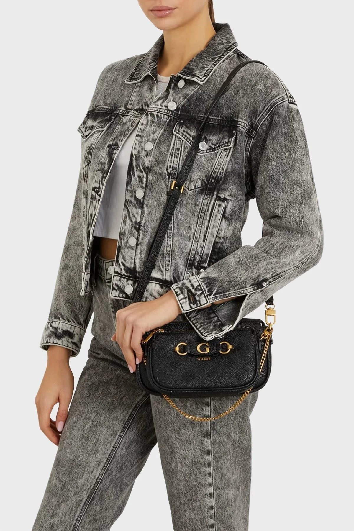 Guess Izzy Logolu Zincir Askılı HWPD9209710BLO Bayan Çanta HWPD9209710 BLO SİYAH - 2
