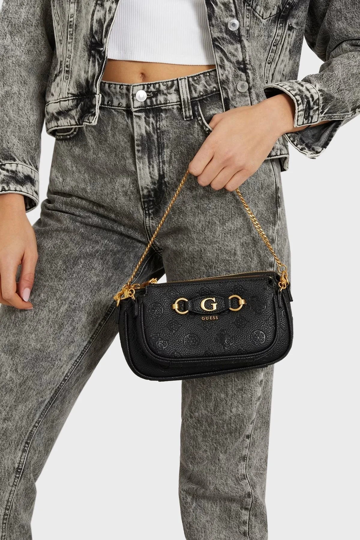 Guess Izzy Logolu Zincir Askılı HWPD9209710BLO Bayan Çanta HWPD9209710 BLO SİYAH - 3