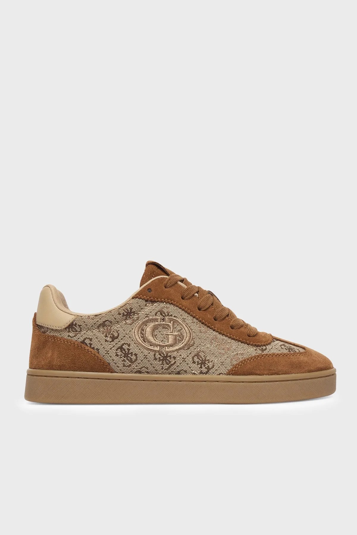 Guess Jacek 4G Logolu Süet Detaylı Sneaker FLTJACLEA12 Kadın Ayakkabı FLTJAC LEA12 COGNA Taba - 1