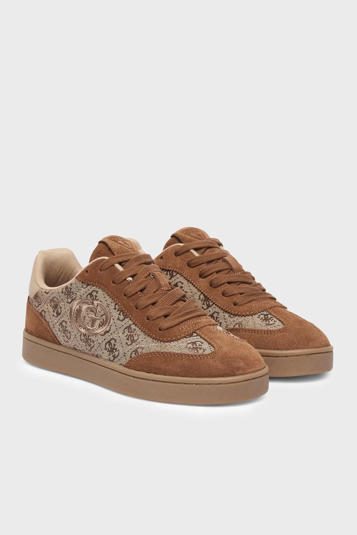 Guess Jacek 4G Logolu Süet Detaylı Sneaker FLTJACLEA12 Kadın Ayakkabı FLTJAC LEA12 COGNA Taba - 2