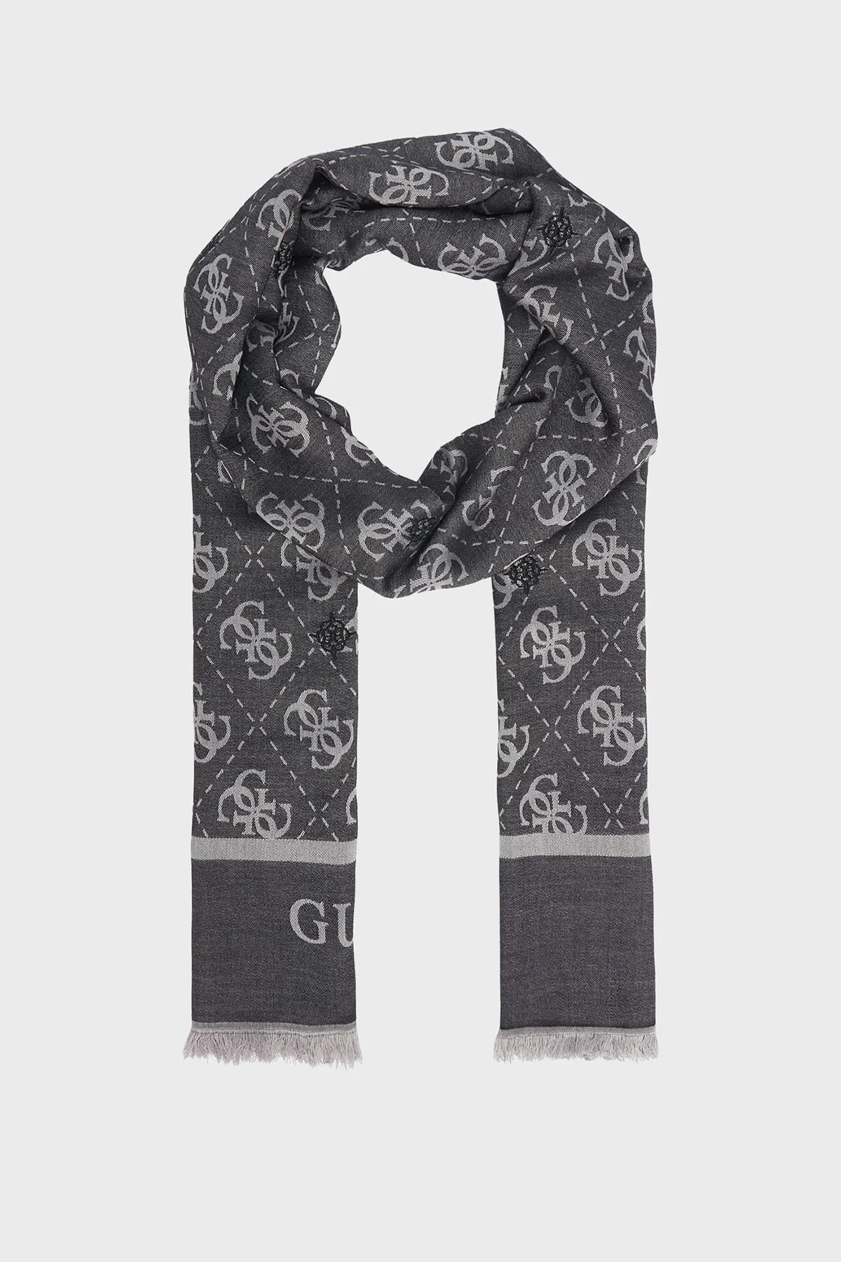 Guess Jacquard Logolu 70 x 180 cm AW5529VIS03 Kadın Şal AW5529 VIS03 BLA Siyah - 2