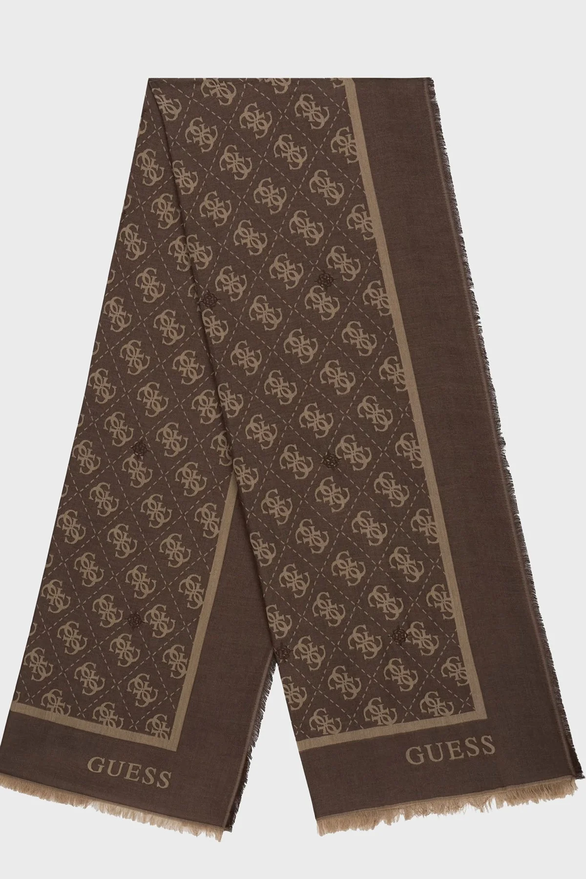 Guess Jacquard Logolu 70 x 180 cm AW5529VIS03 Kadın Şal AW5529 VIS03 BRO Kahve - 2