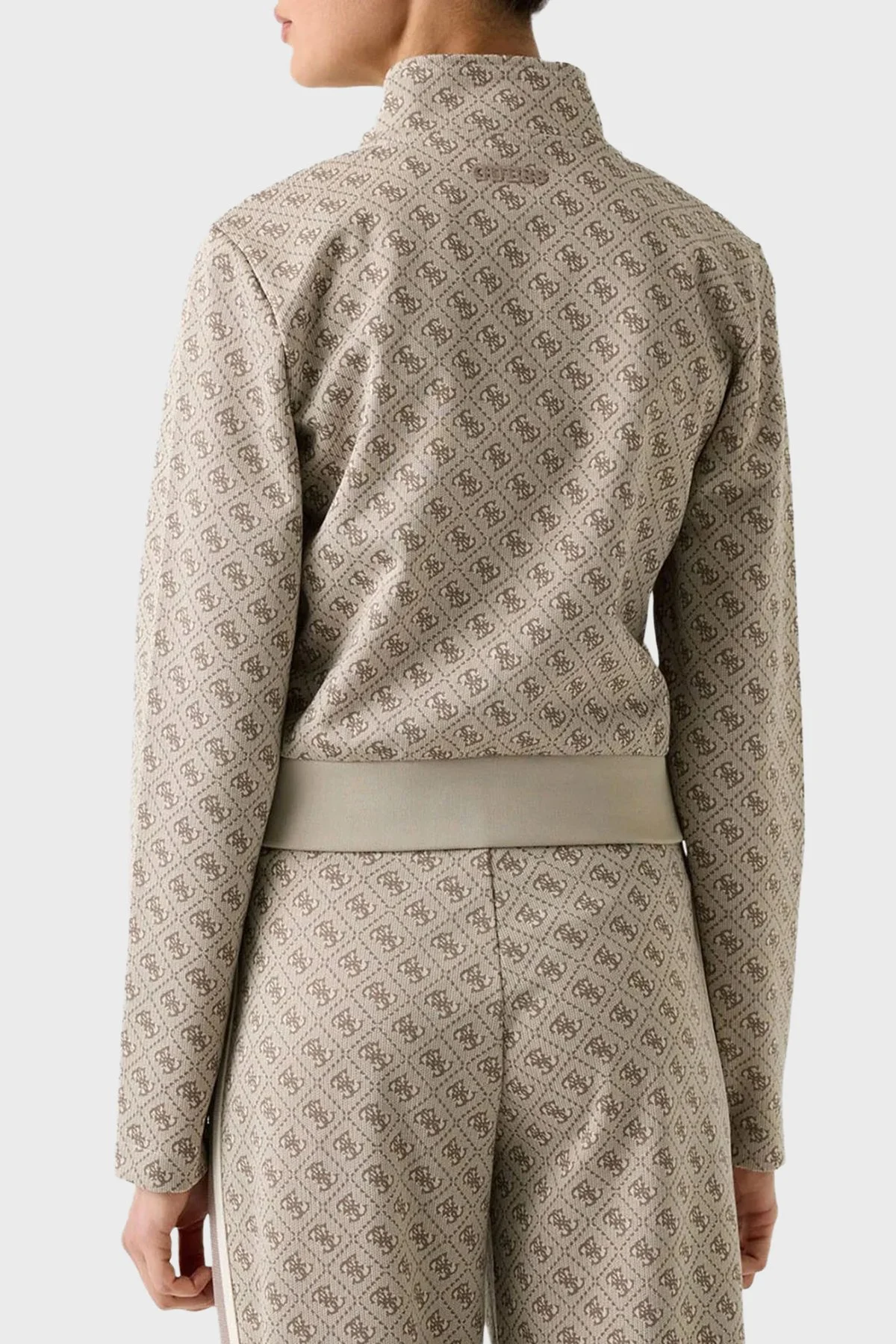 Guess Jacquard Pamuk Karışımlı Regular Fit 4G Logolu Dik Yaka V6GQ06K2957 Bayan Sweat V6GQ06 K2957 FMC4 SÜTLÜ KAHVE - 2