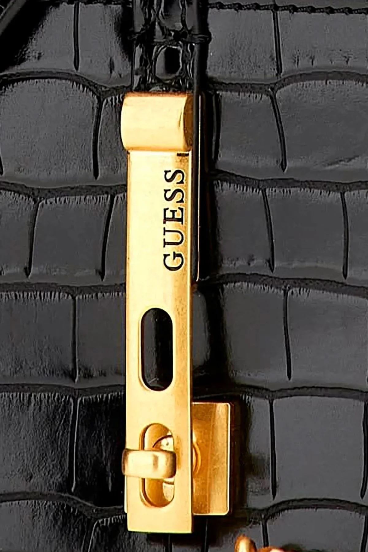 Guess James Logolu Desenli Zincirli Omuz Askılı Çapraz Bayan Çanta HWCA8773730 BLA SİYAH - 6