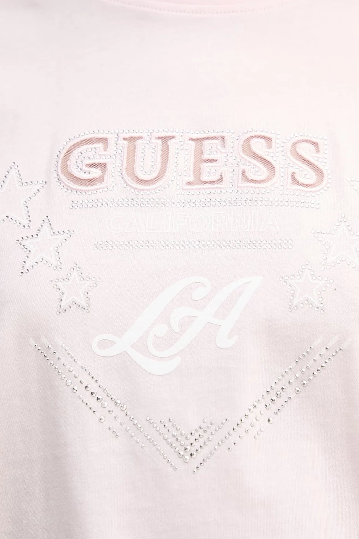 Guess Jersey Pamuklu Taş Detaylı Regular Fit Bisiklet Yaka W6RI30I3Z14 Bayan T Shirt W6RI30 I3Z14 A627 PEMBE - 5
