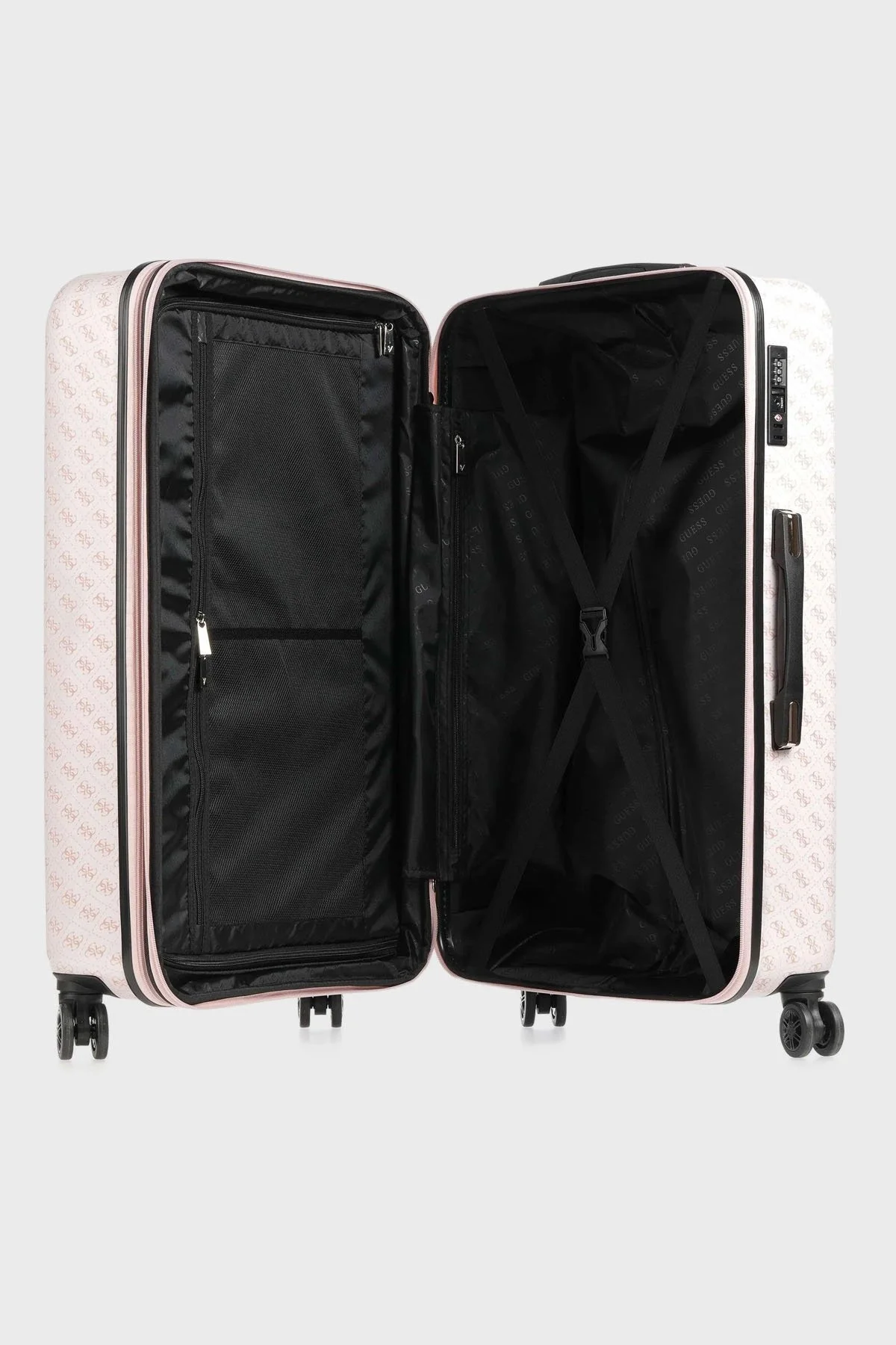 Guess Logolu Şifreli Fermuarlı Jesco Büyük Boy Bayan Valiz TWH83899880 ROS PEMBE - 3