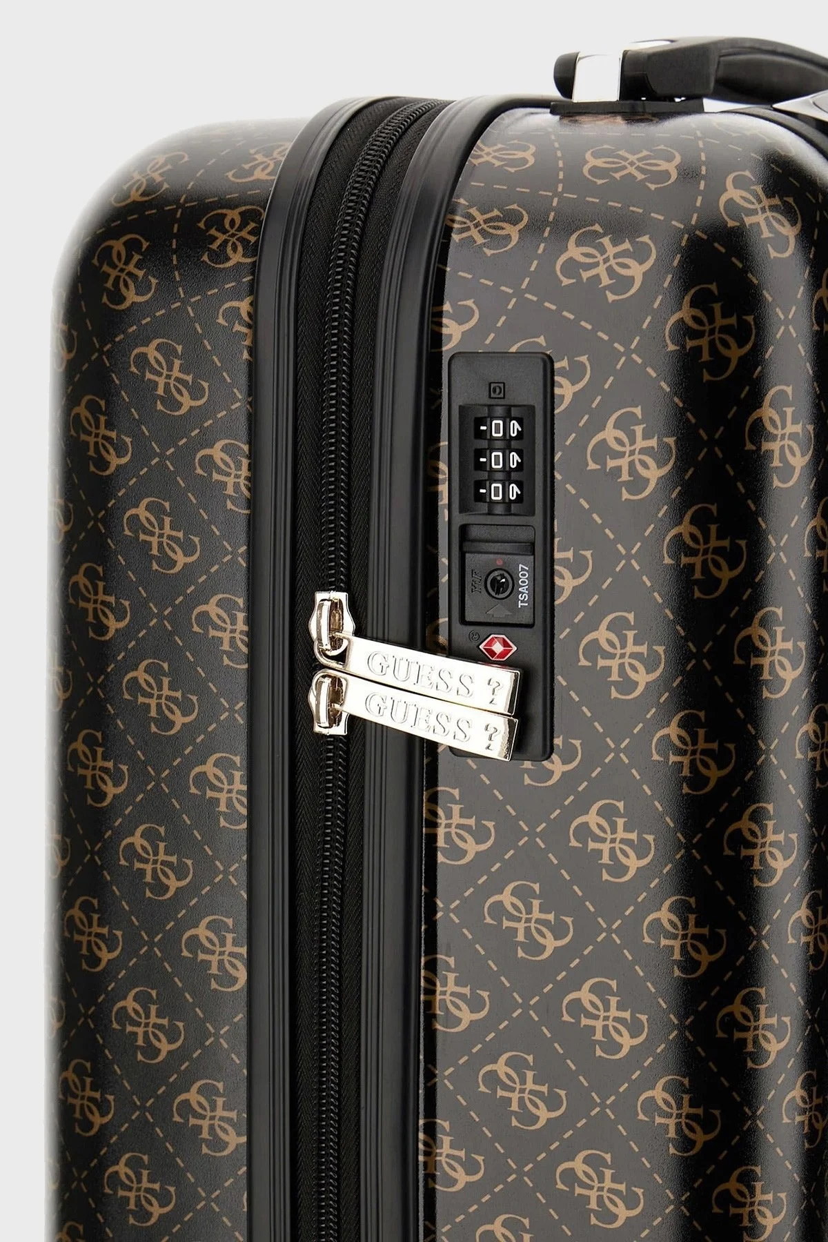 Guess Jesco Logolu Desenli Kabin Boy TWH83899830 Bayan Valiz TWH838 99830 BRO SİYAH-KAHVE - 5
