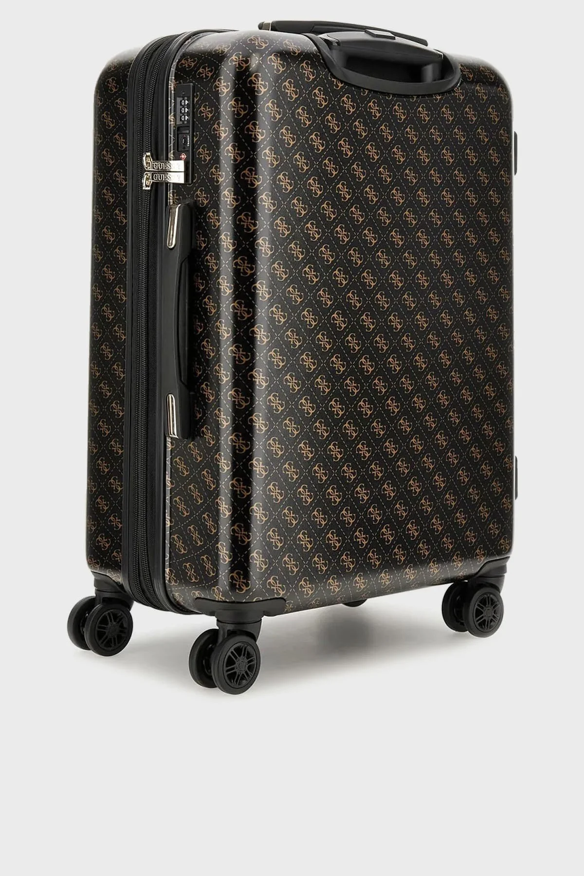 Guess Jesco Logolu Desenli Küçük Boy TWH83899820 Bayan Valiz TWH838 99820 BRO SİYAH-KAHVE - 2
