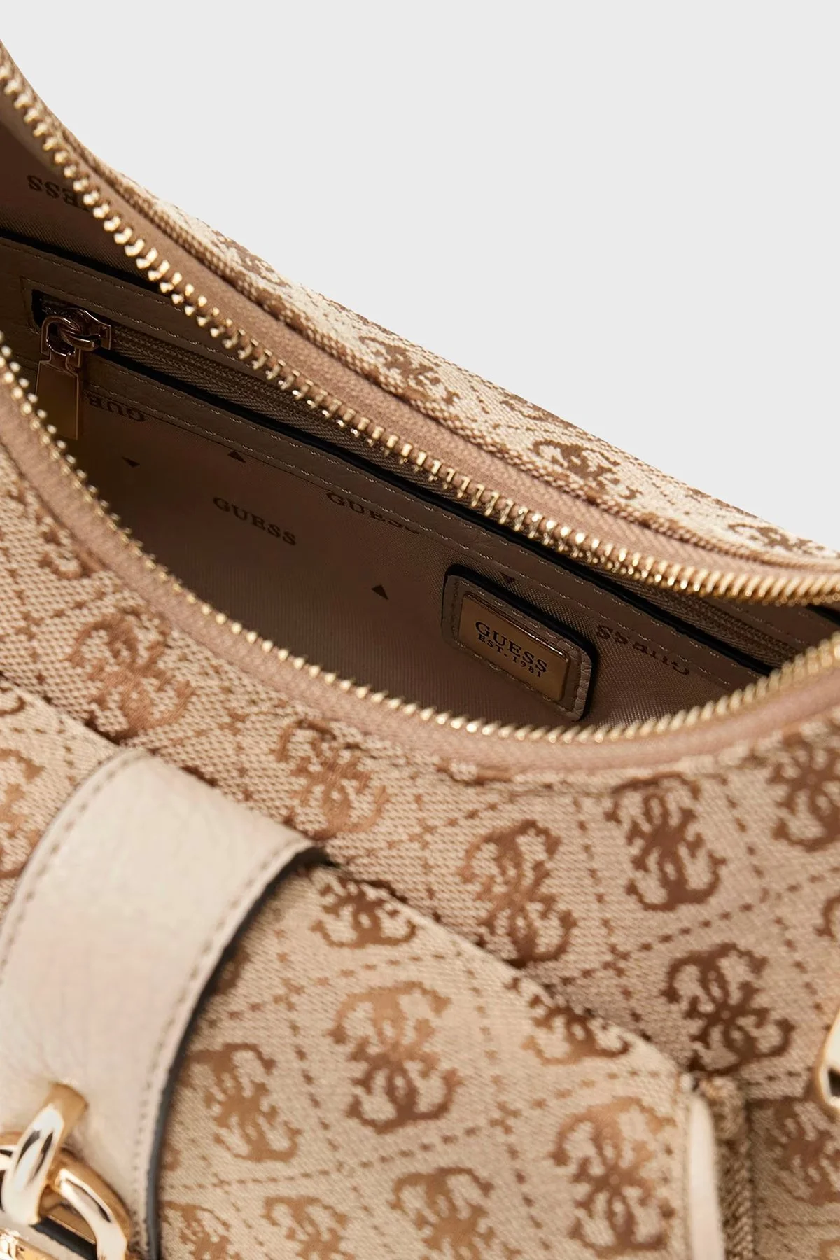 Guess Jessa Logolu Çıkarılabilir Askılı HWJG8362180 Bayan Çanta HWJG83 62180 LTL KAHVE - 3