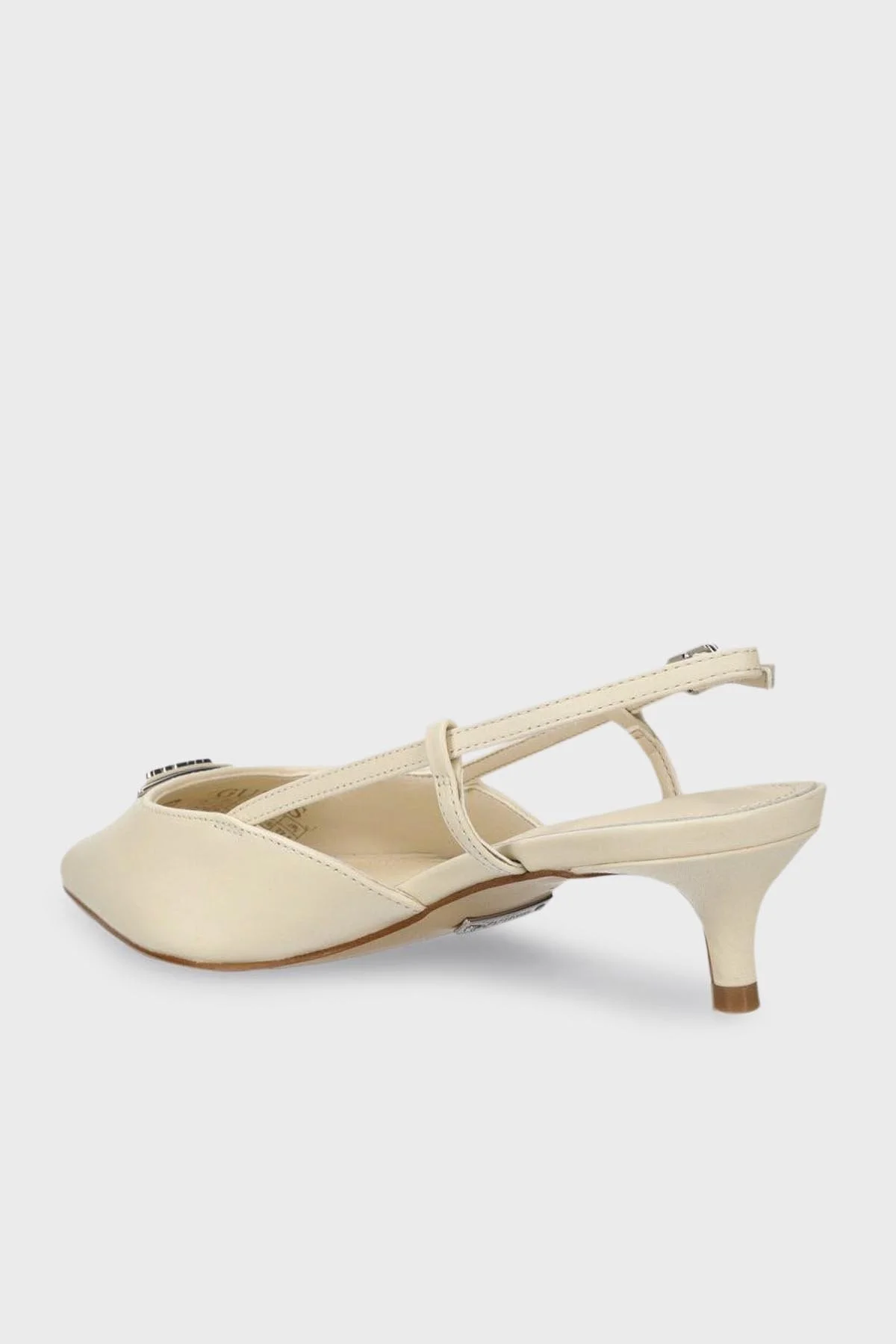 Guess Jesson Hakiki Deri Kısa Topuklu Slingback FLPJESLEA05CREAM Bayan Ayakkabı FLPJESLEA05 CREAM KREM - 2
