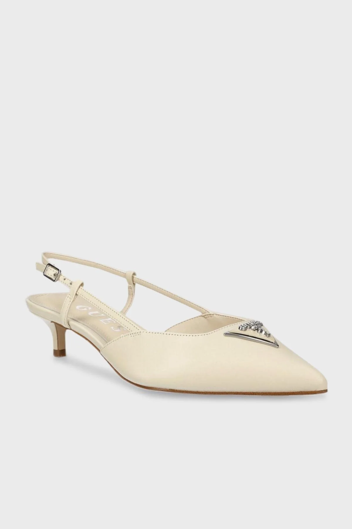 Guess Jesson Hakiki Deri Kısa Topuklu Slingback FLPJESLEA05CREAM Bayan Ayakkabı FLPJESLEA05 CREAM KREM - 3