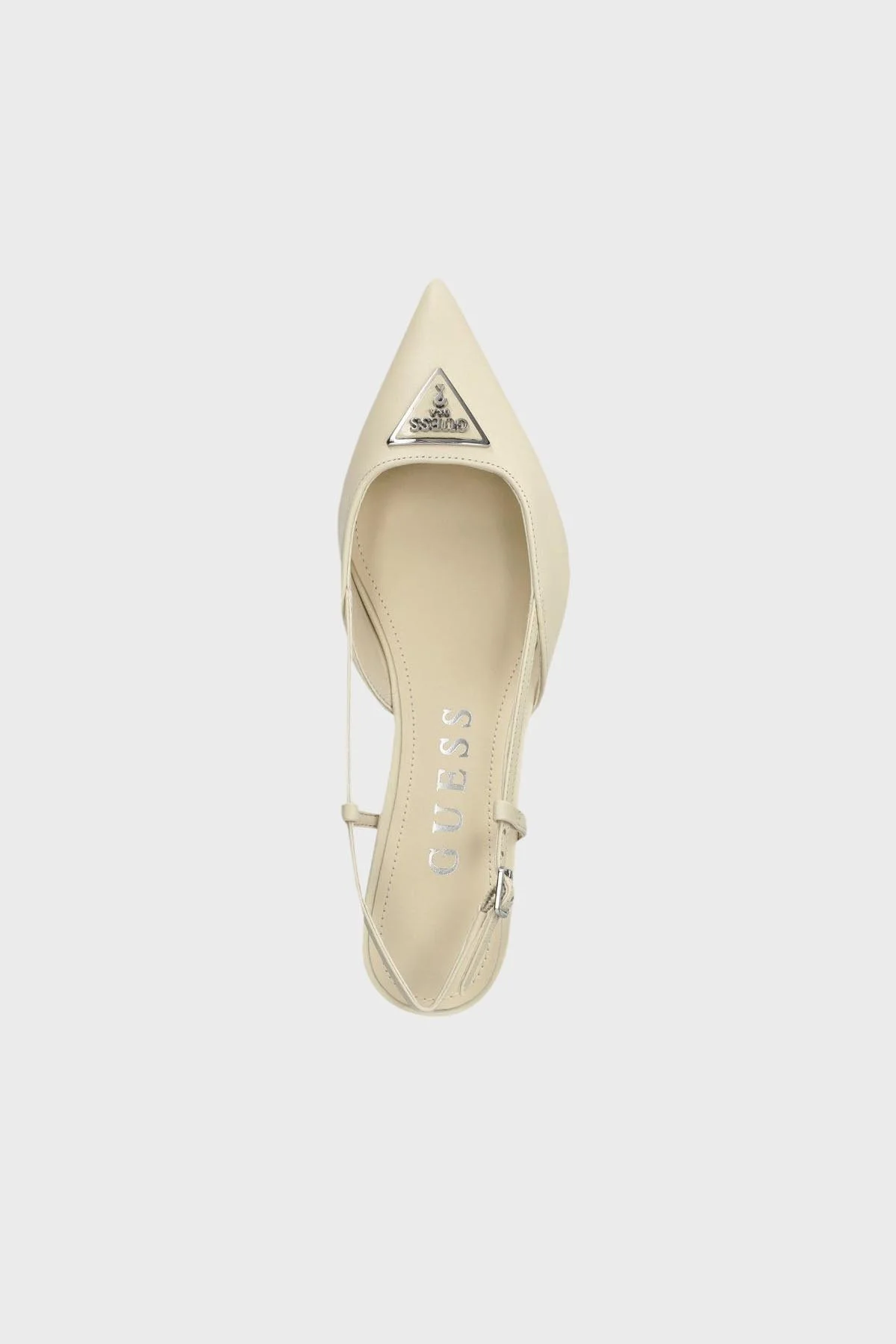 Guess Jesson Hakiki Deri Kısa Topuklu Slingback FLPJESLEA05CREAM Bayan Ayakkabı FLPJESLEA05 CREAM KREM - 4