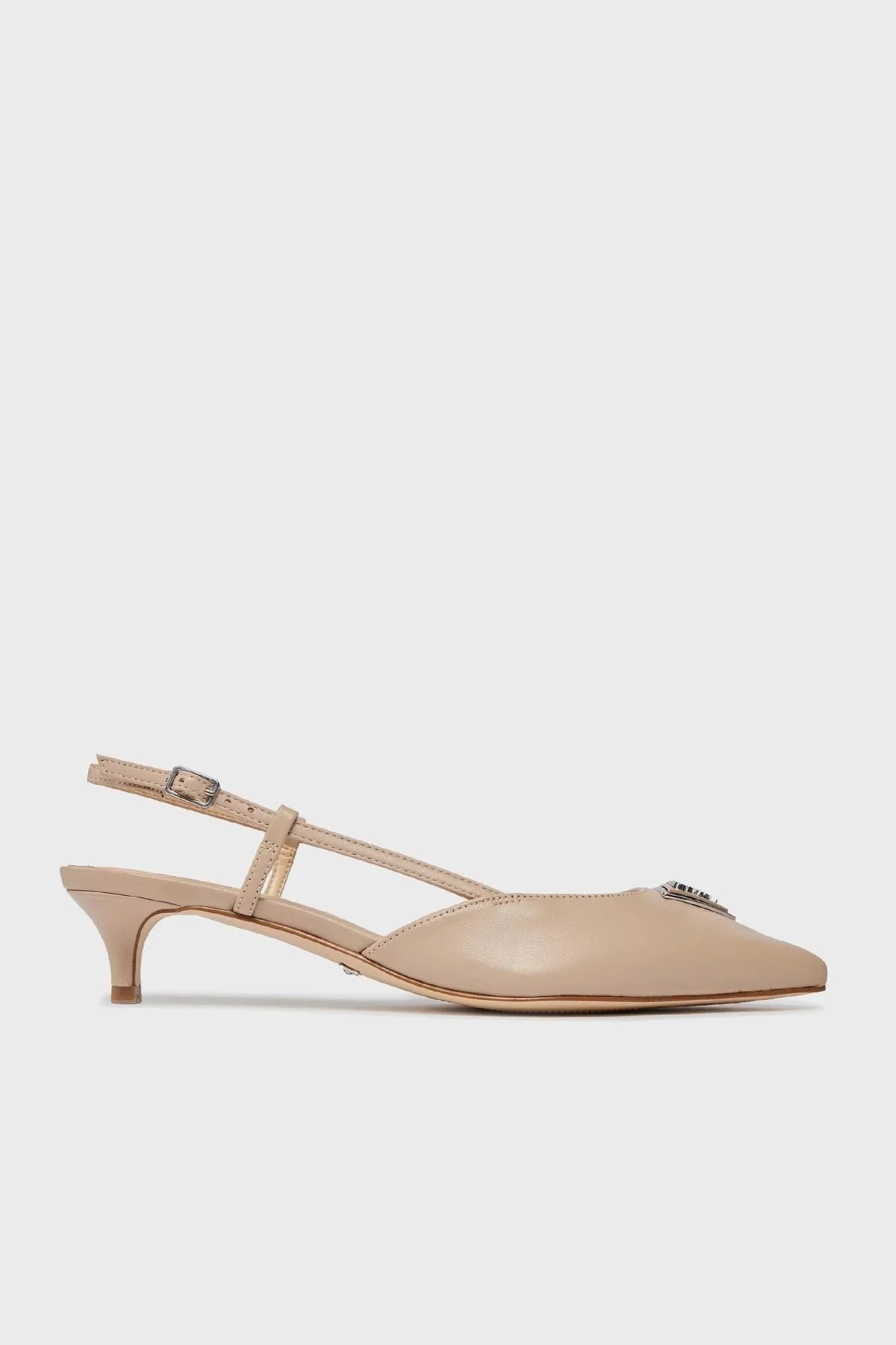 Guess Jesson Hakiki Deri Kısa Topuklu Slingback FLPJESLEA05TAUPE Bayan Ayakkabı FLPJESLEA05 TAUPE BEJ - 1